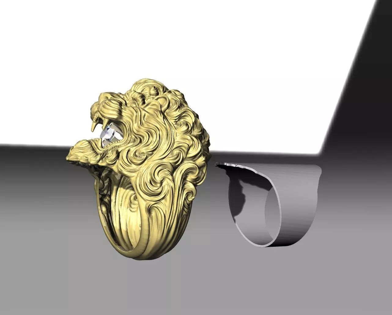 Lion Ring 3D print model_15