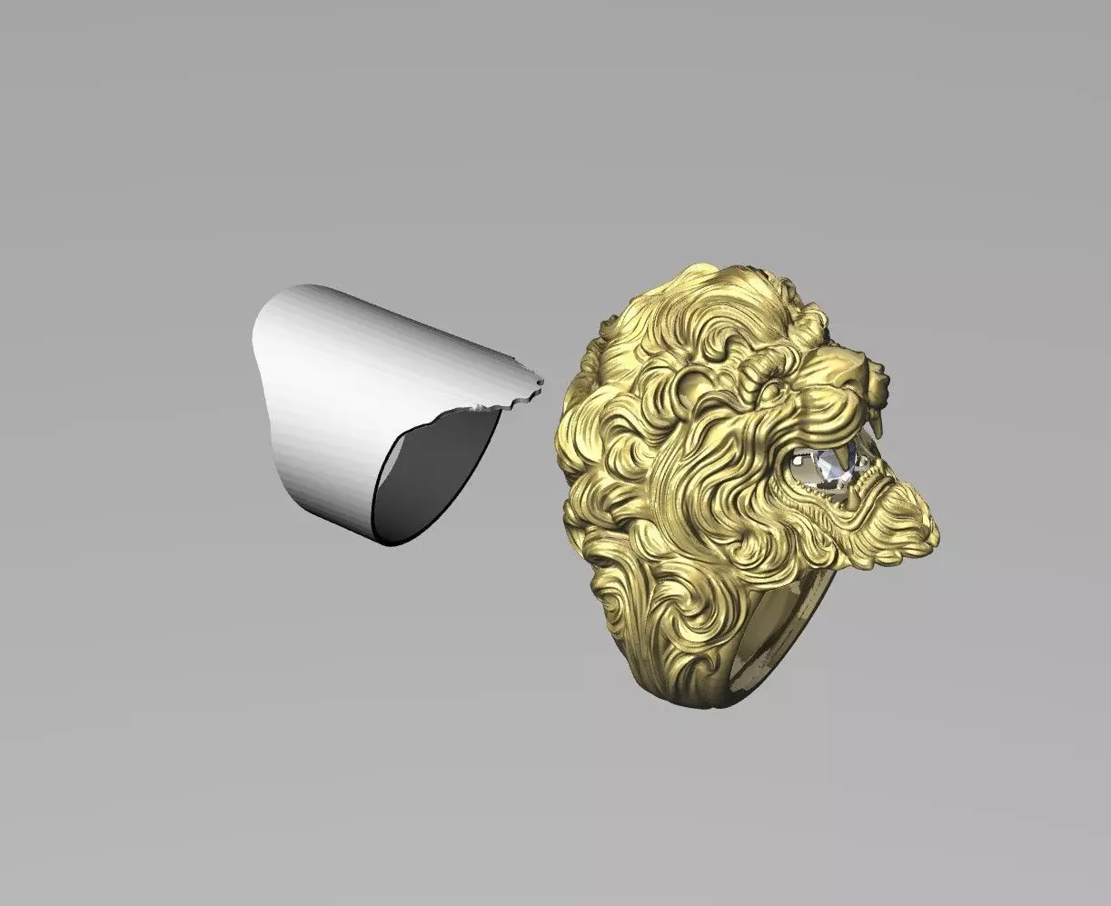 Lion Ring 3D print model_17