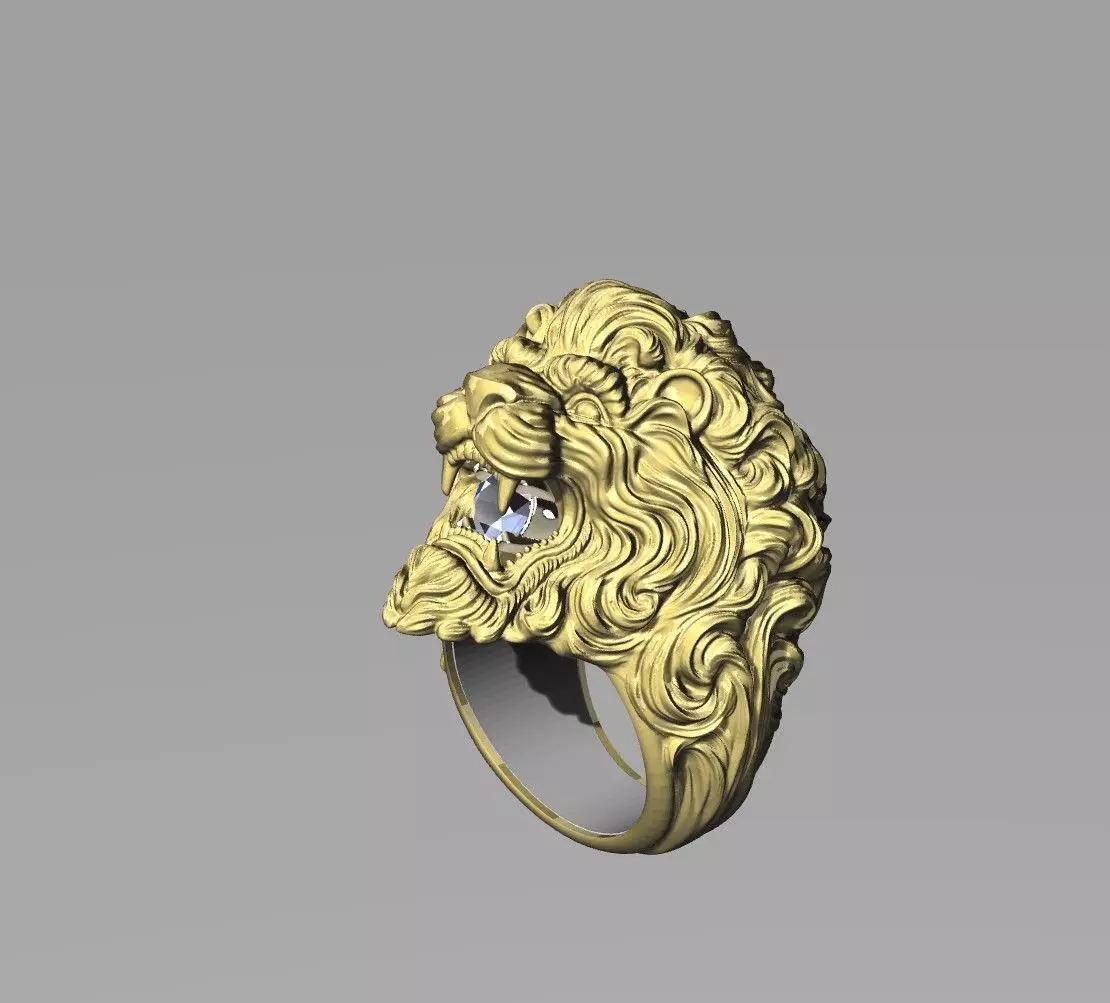 Lion Ring 3D print model_11