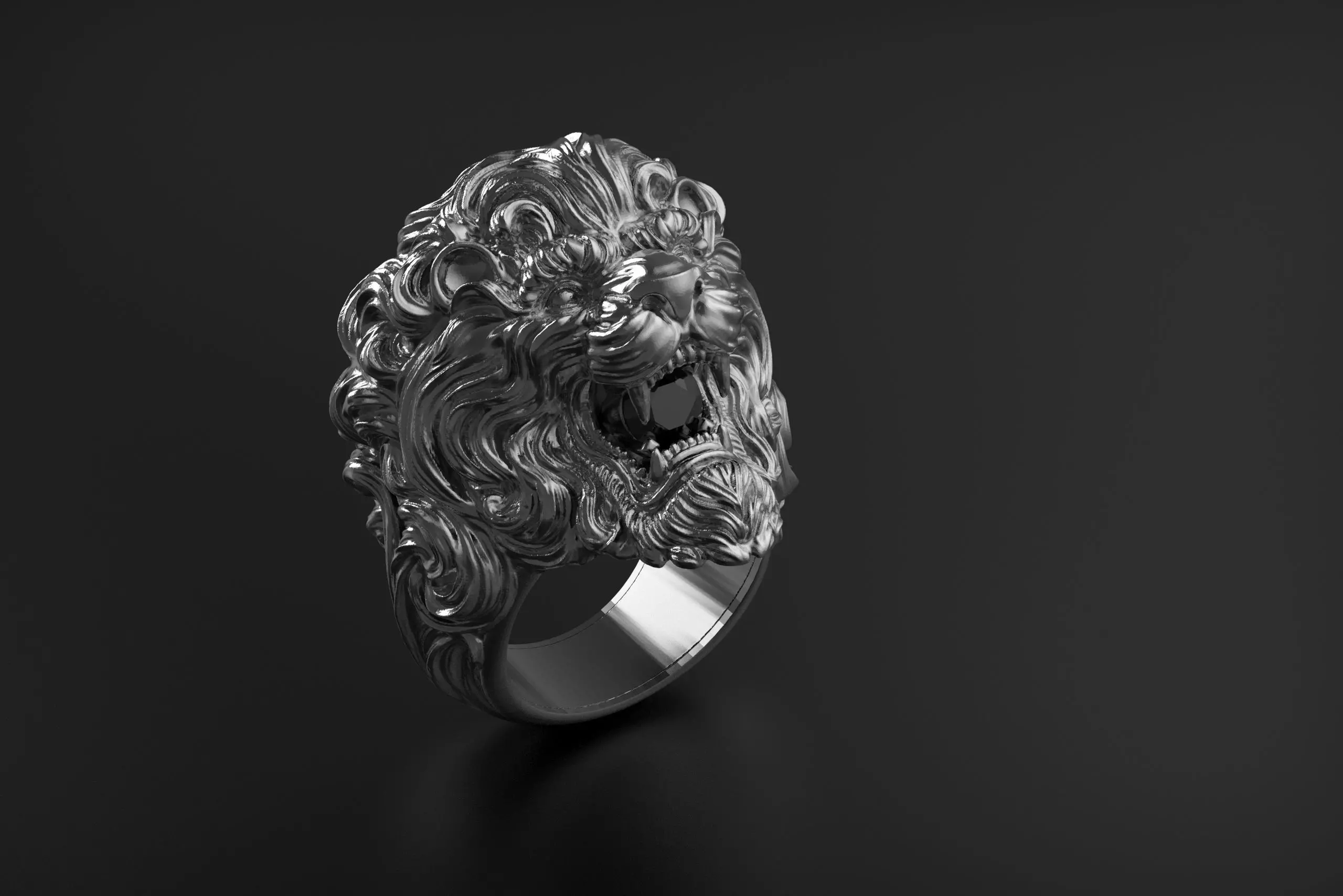Lion Ring 3D print model_1