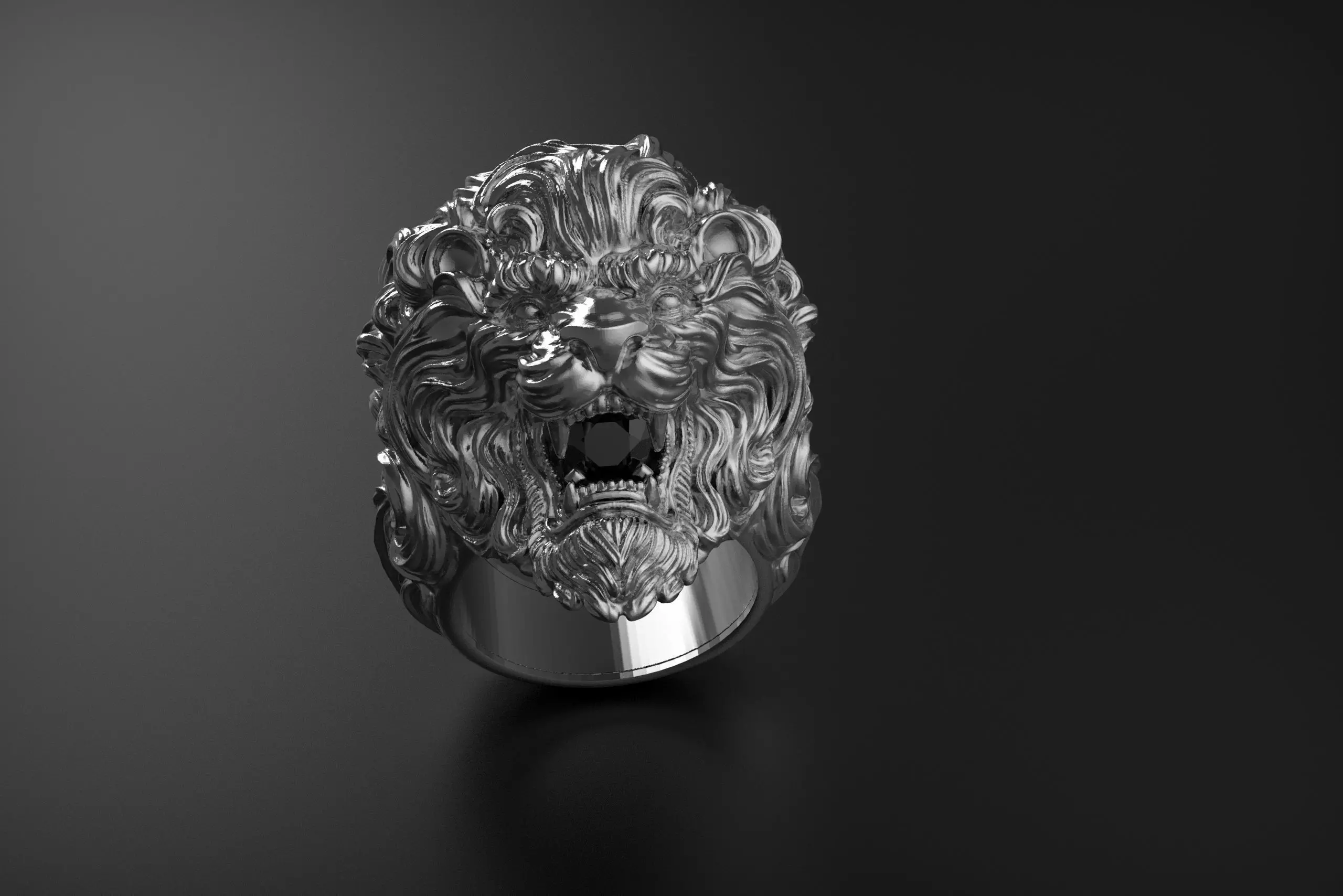 Lion Ring 3D print model_6