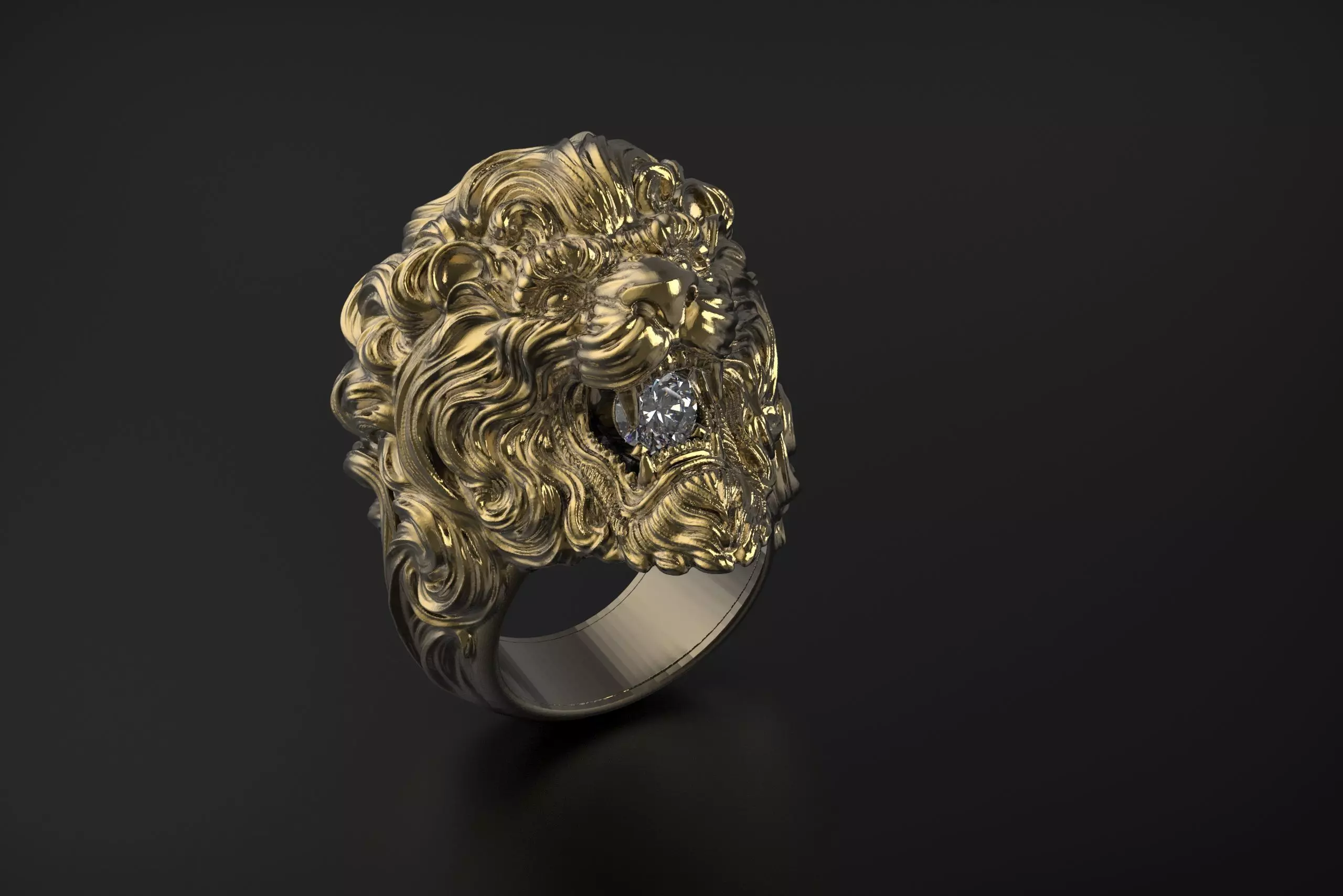 Lion Ring 3D print model_0