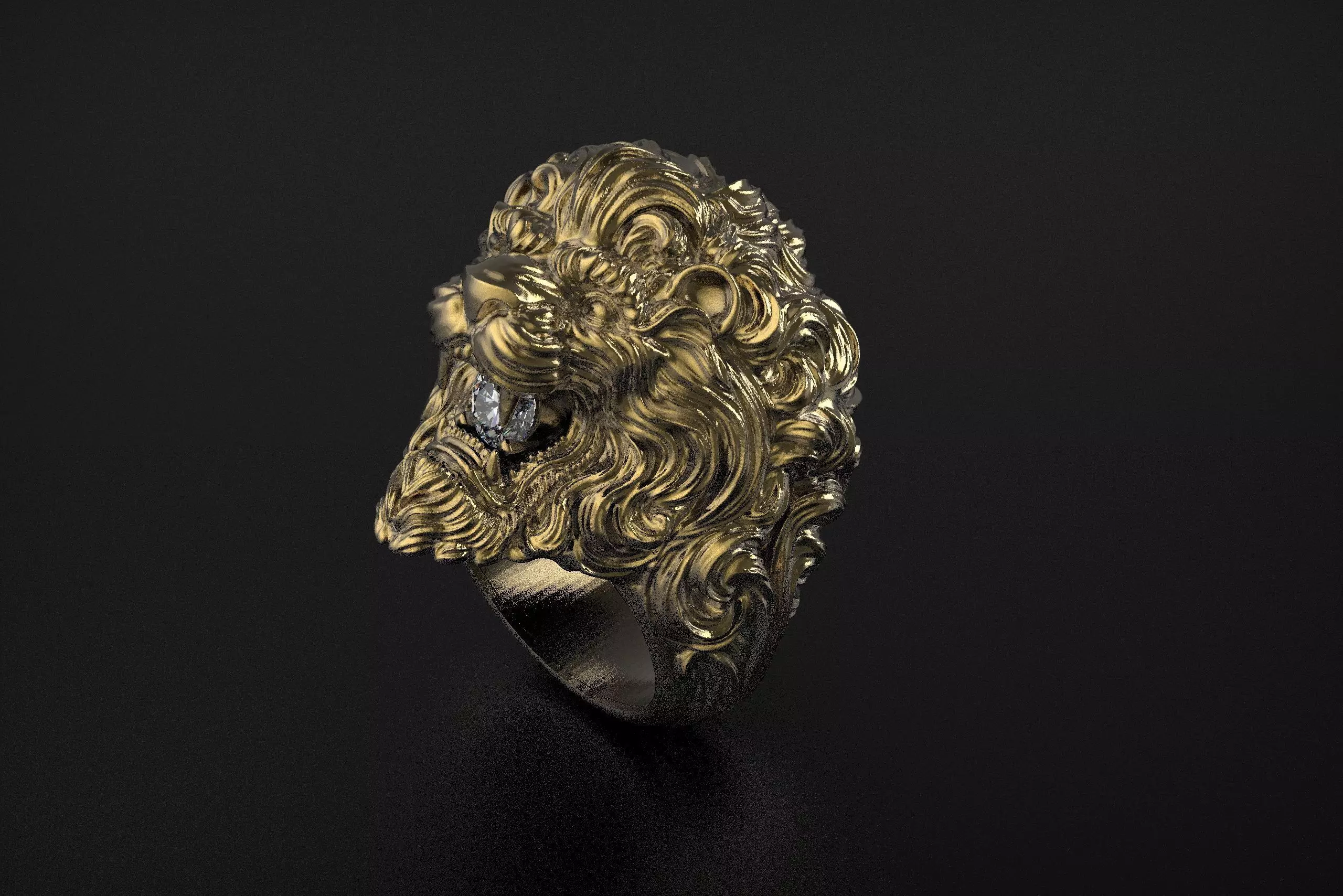 Lion Ring 3D print model_3