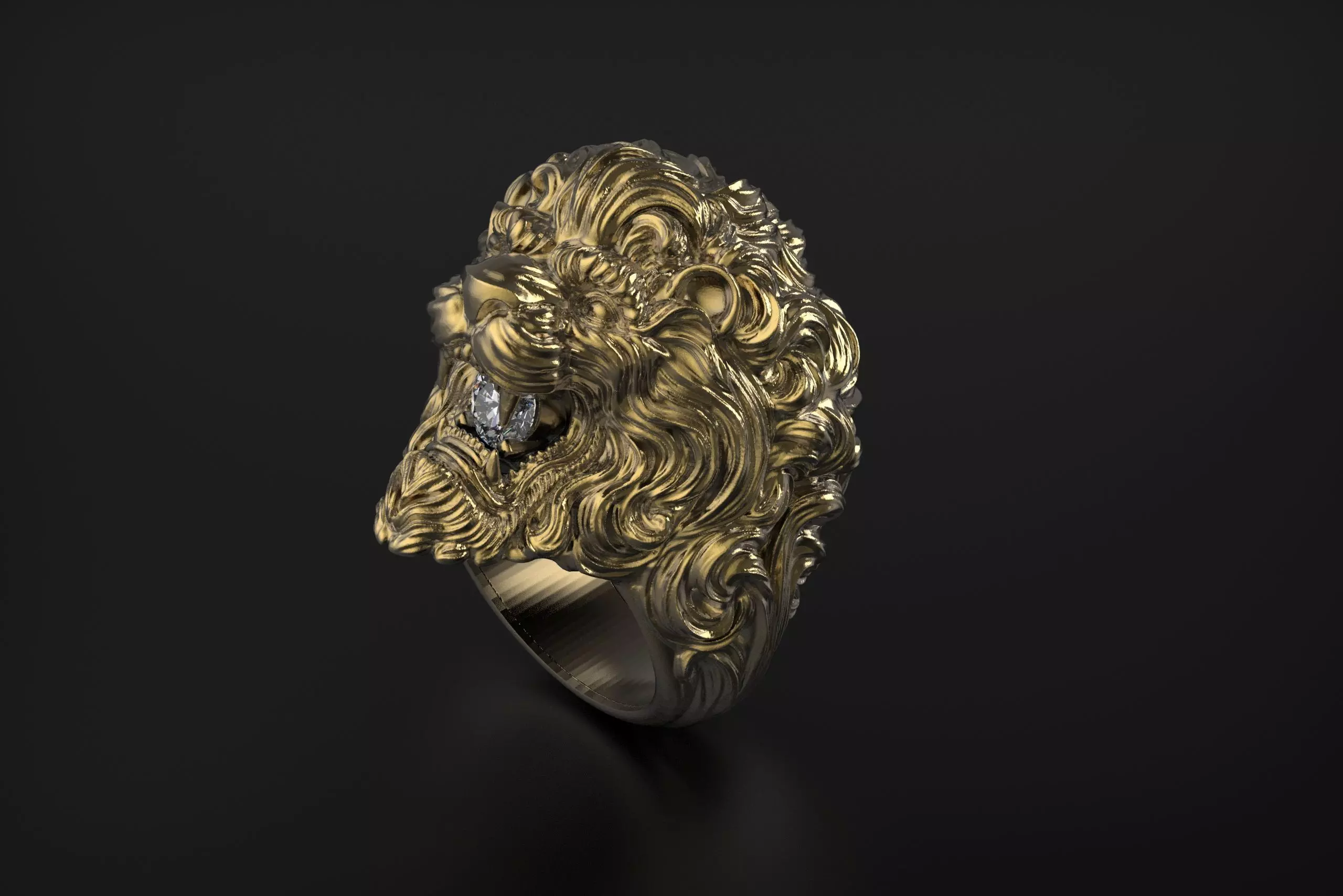 Lion Ring 3D print model_14