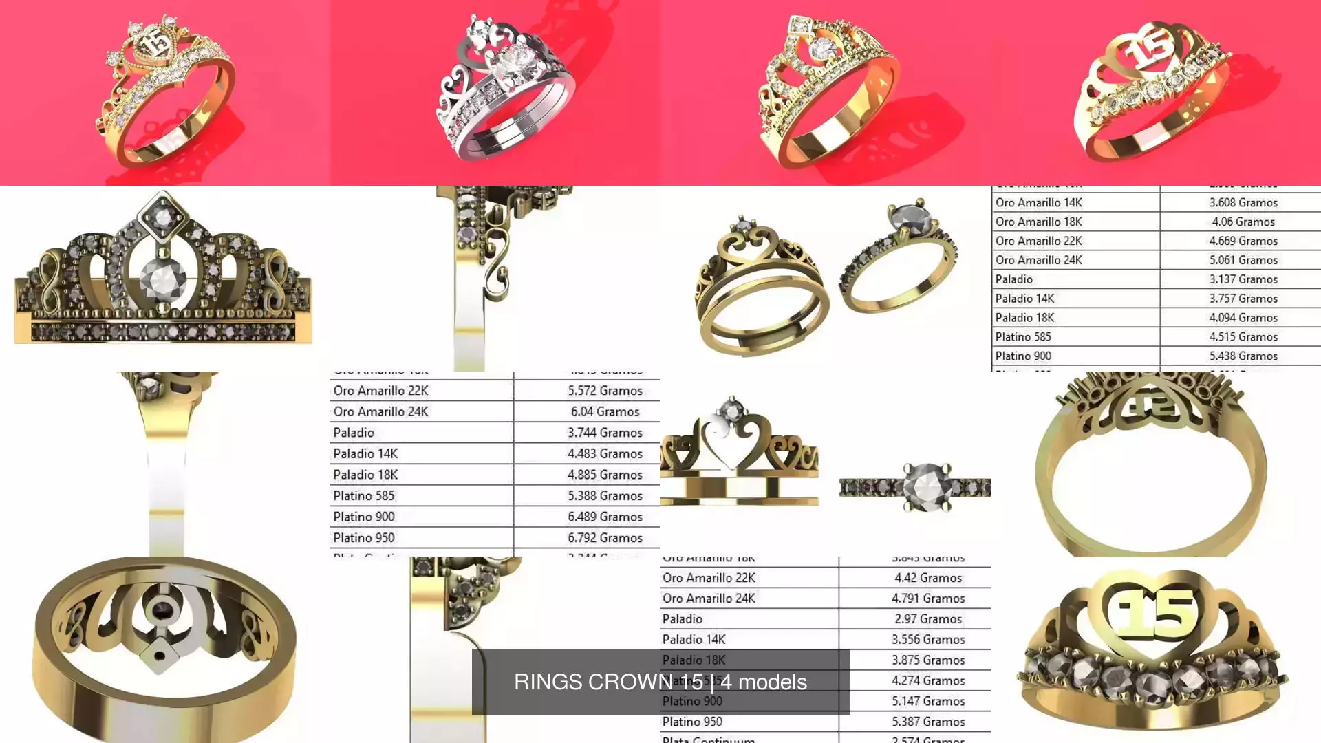RINGS CROWN 15 3D Model Collection_0