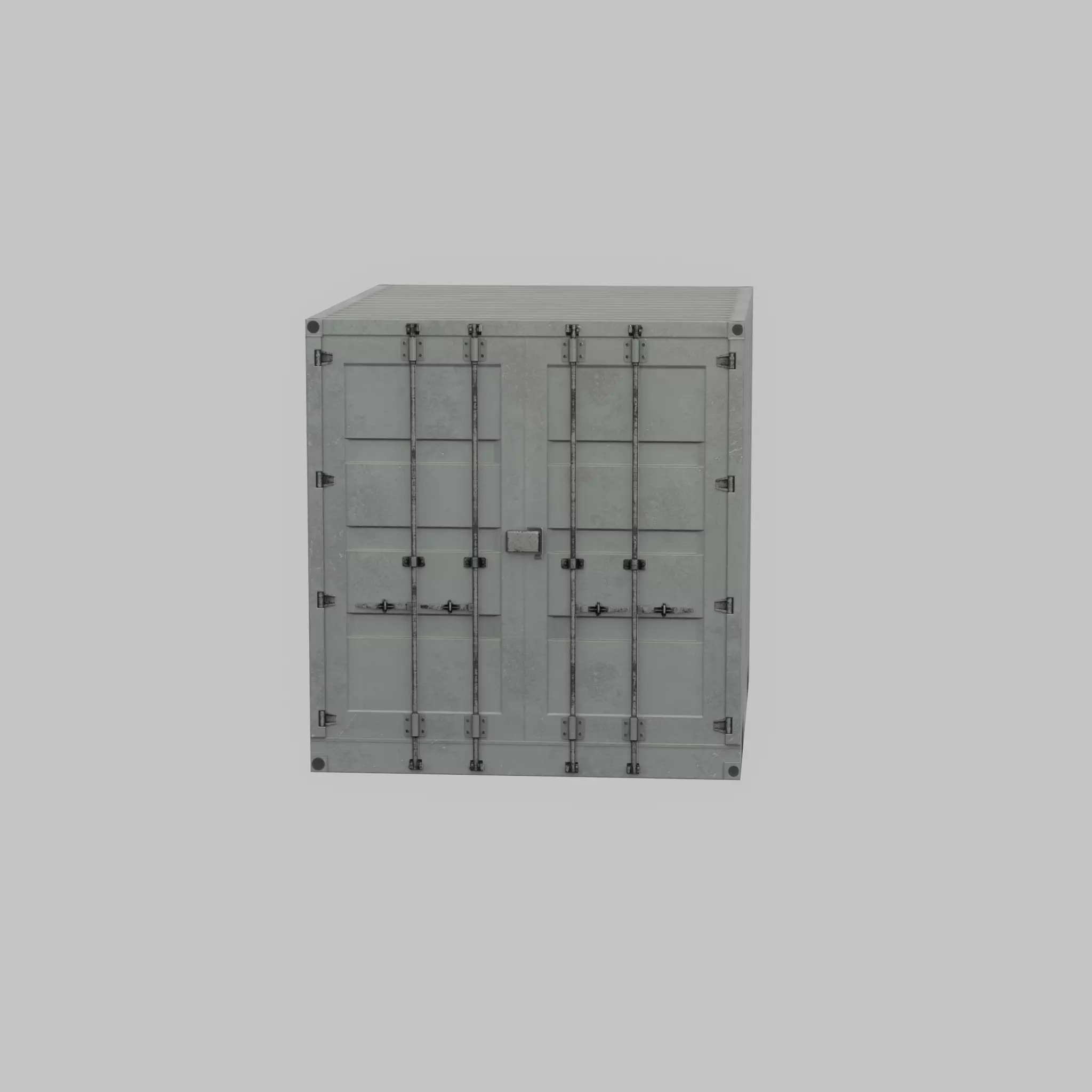 Shipping Container light gray 10ft Low-poly 3D model_29