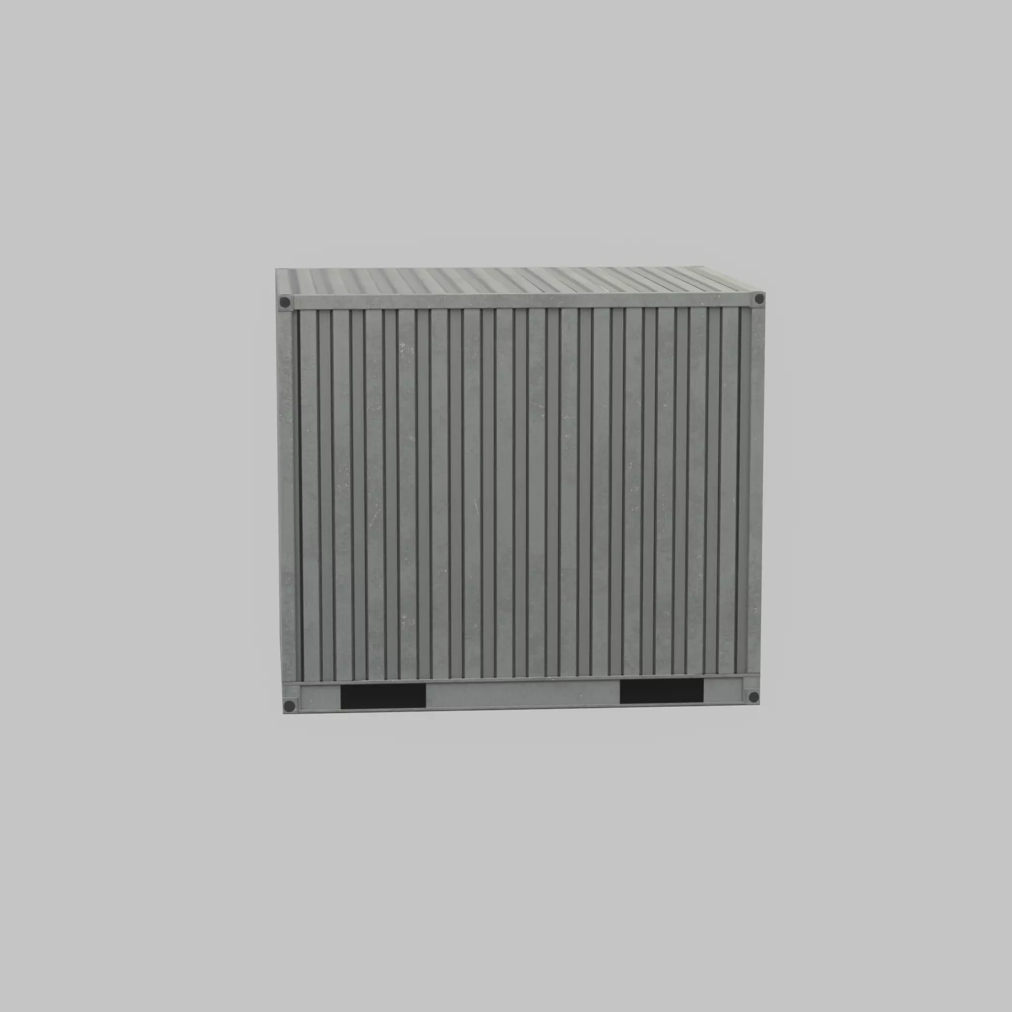 Shipping Container light gray 10ft Low-poly 3D model_35
