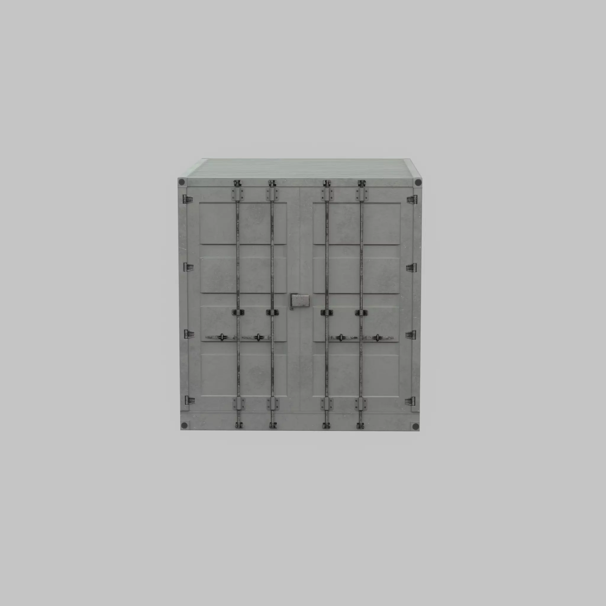 Shipping Container light gray 10ft Low-poly 3D model_59