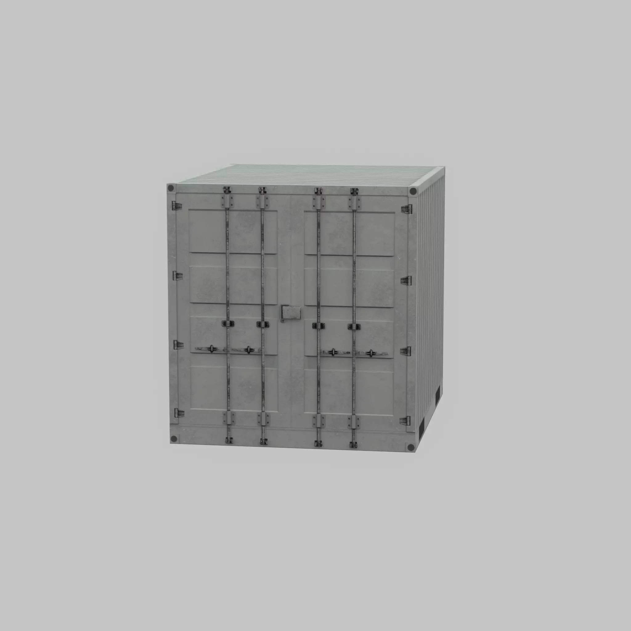 Shipping Container light gray 10ft Low-poly 3D model_45