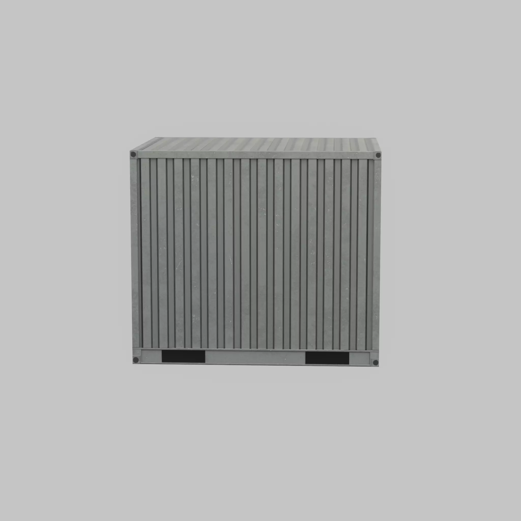 Shipping Container light gray 10ft Low-poly 3D model_24