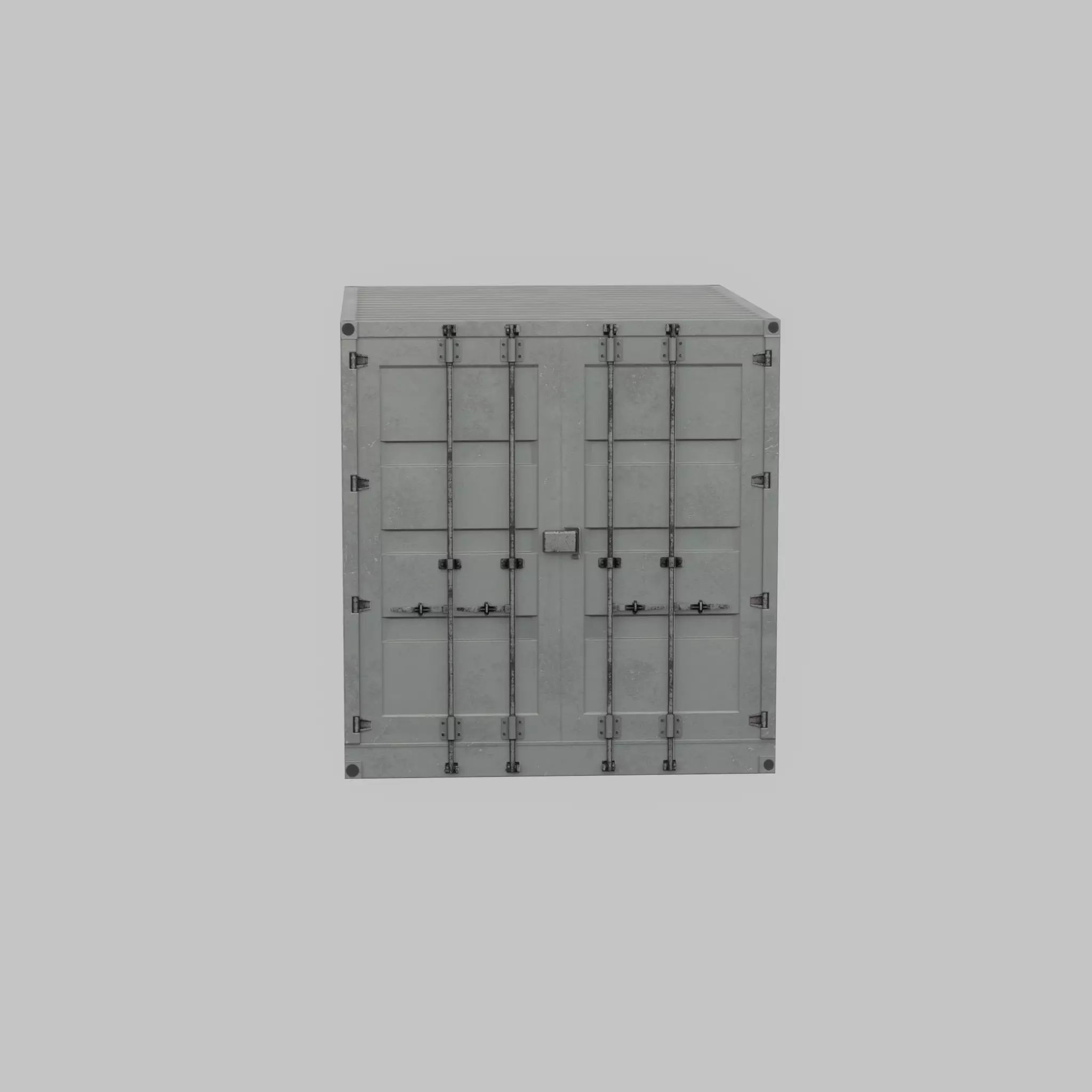 Shipping Container light gray 10ft Low-poly 3D model_28