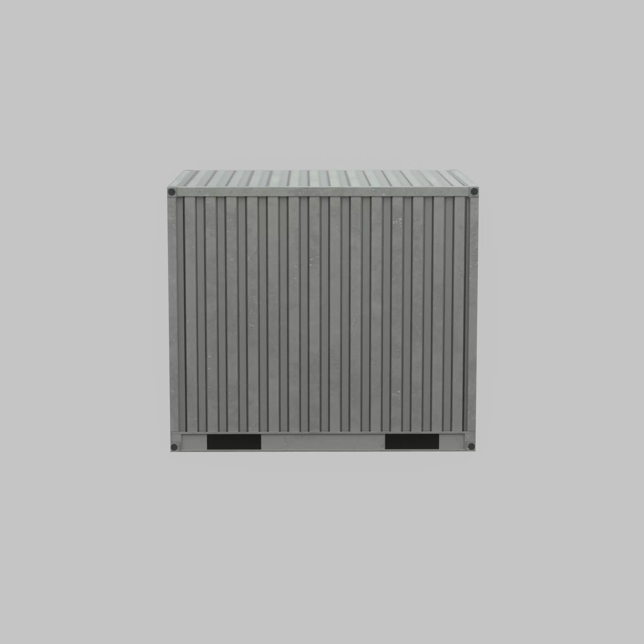Shipping Container light gray 10ft Low-poly 3D model_57