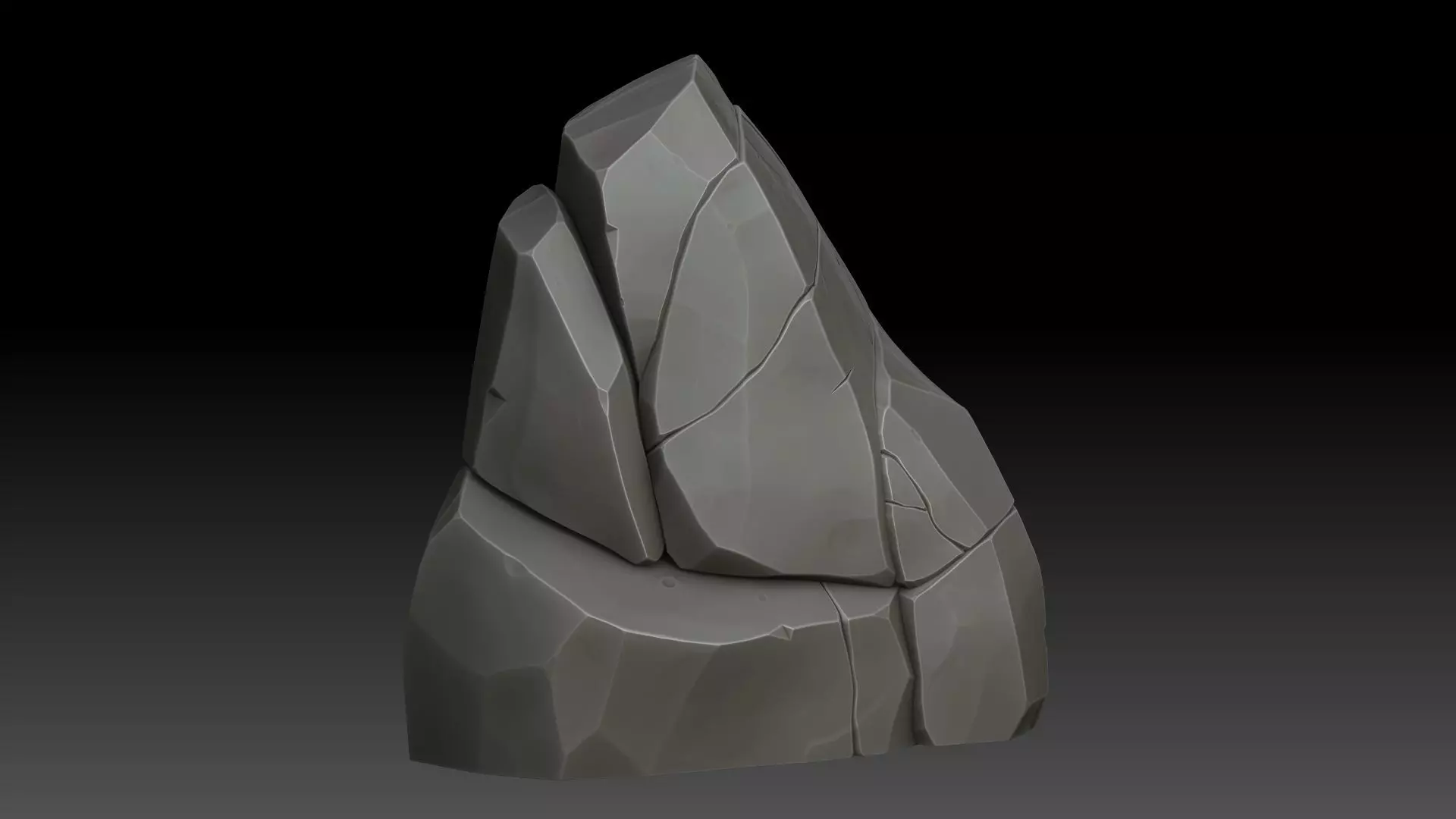 Stylized rock 3D model_0