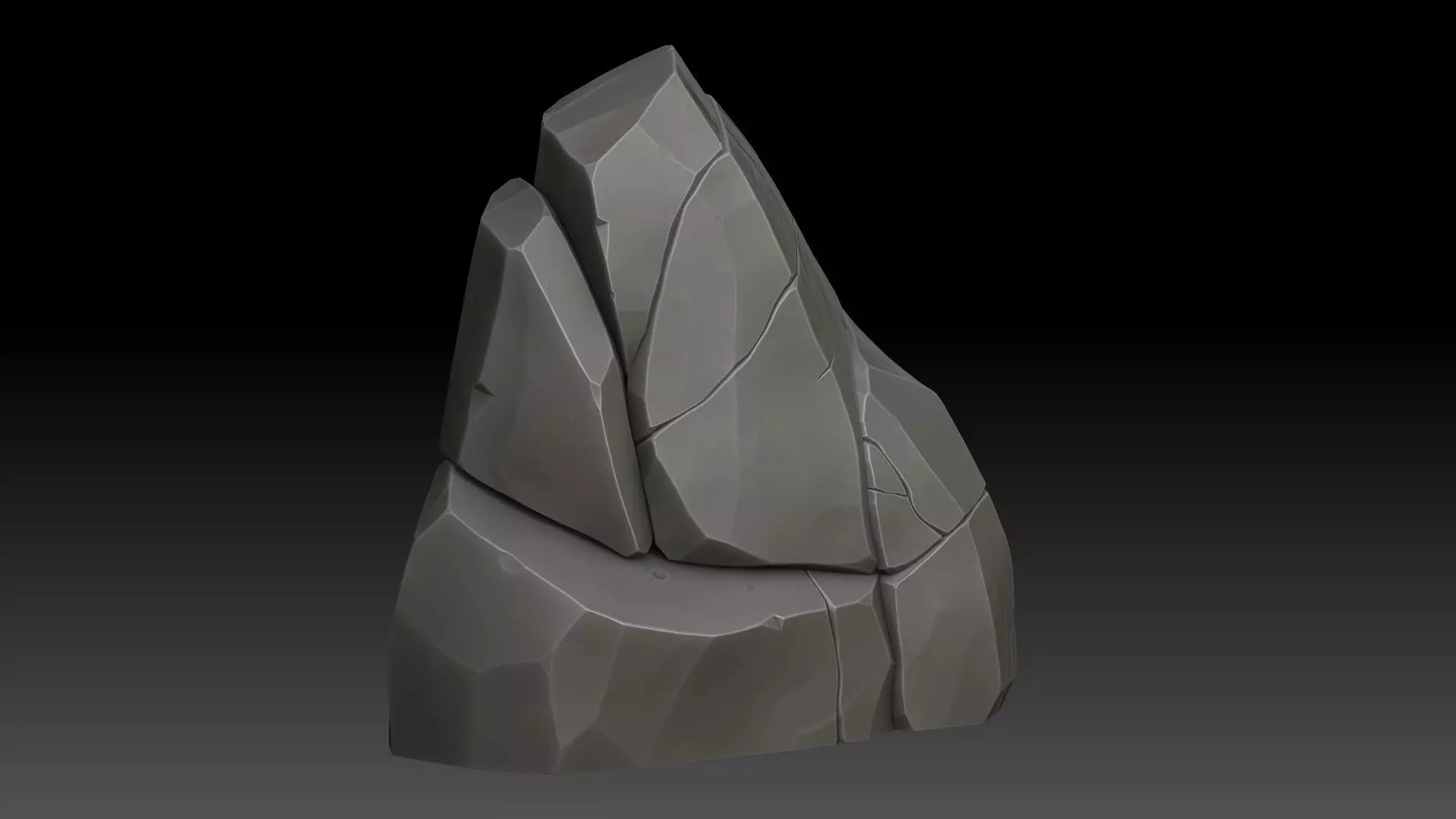 Stylized rock 3D model_4