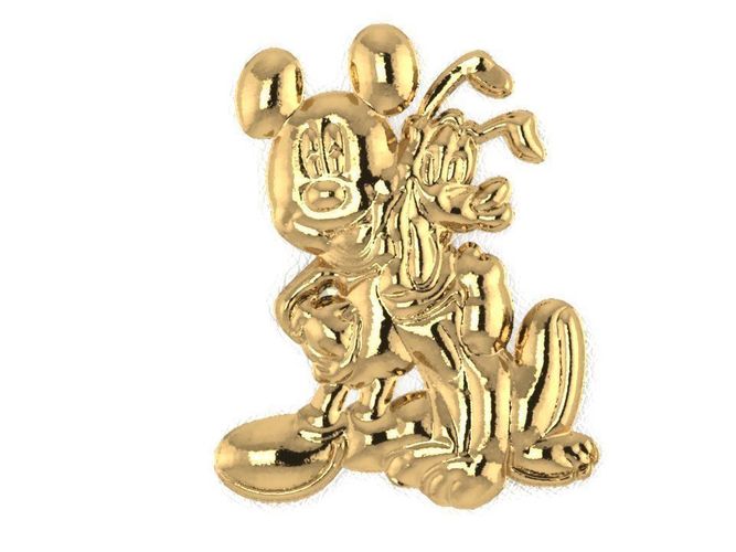 Mickey mouse and Pluto 3D print model