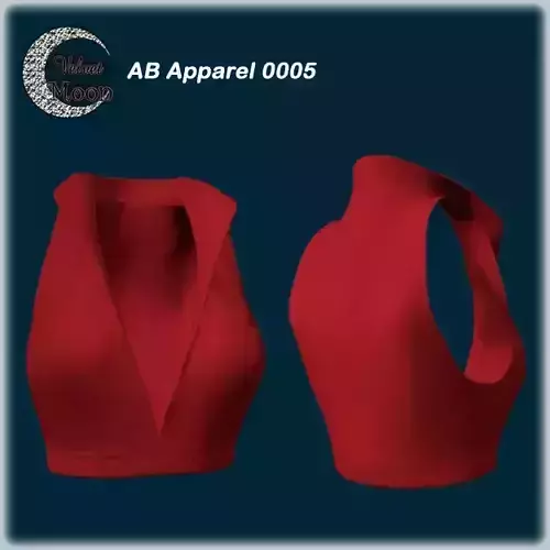 VM A0005 - Sexy under-breast halter top with open shirt collar Low-poly 3D model