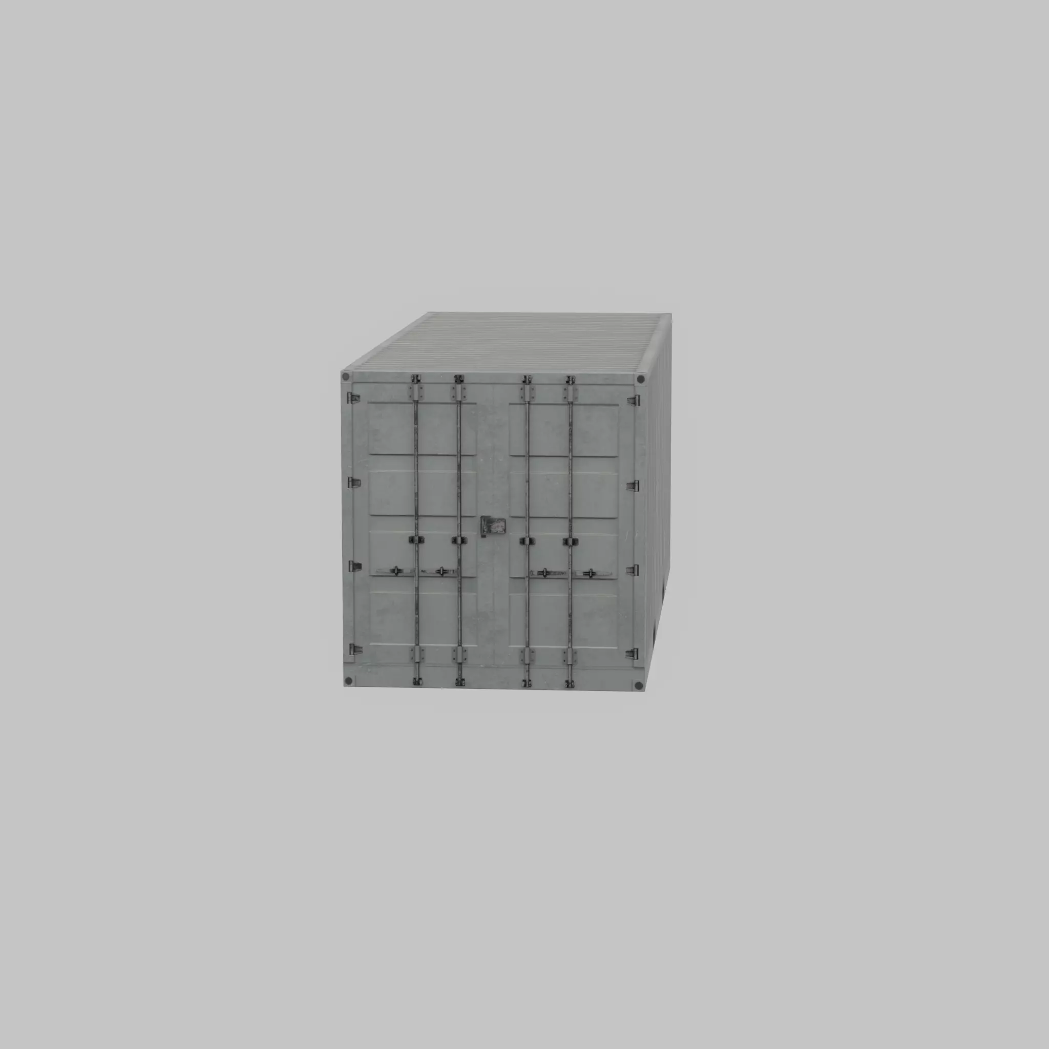 Shipping-Container light gray 20ft Low-poly 3D model_38