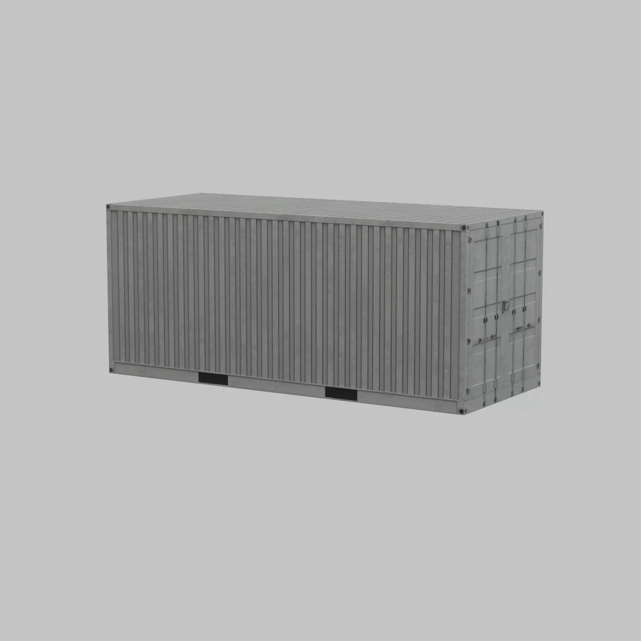 Shipping-Container light gray 20ft Low-poly 3D model_57