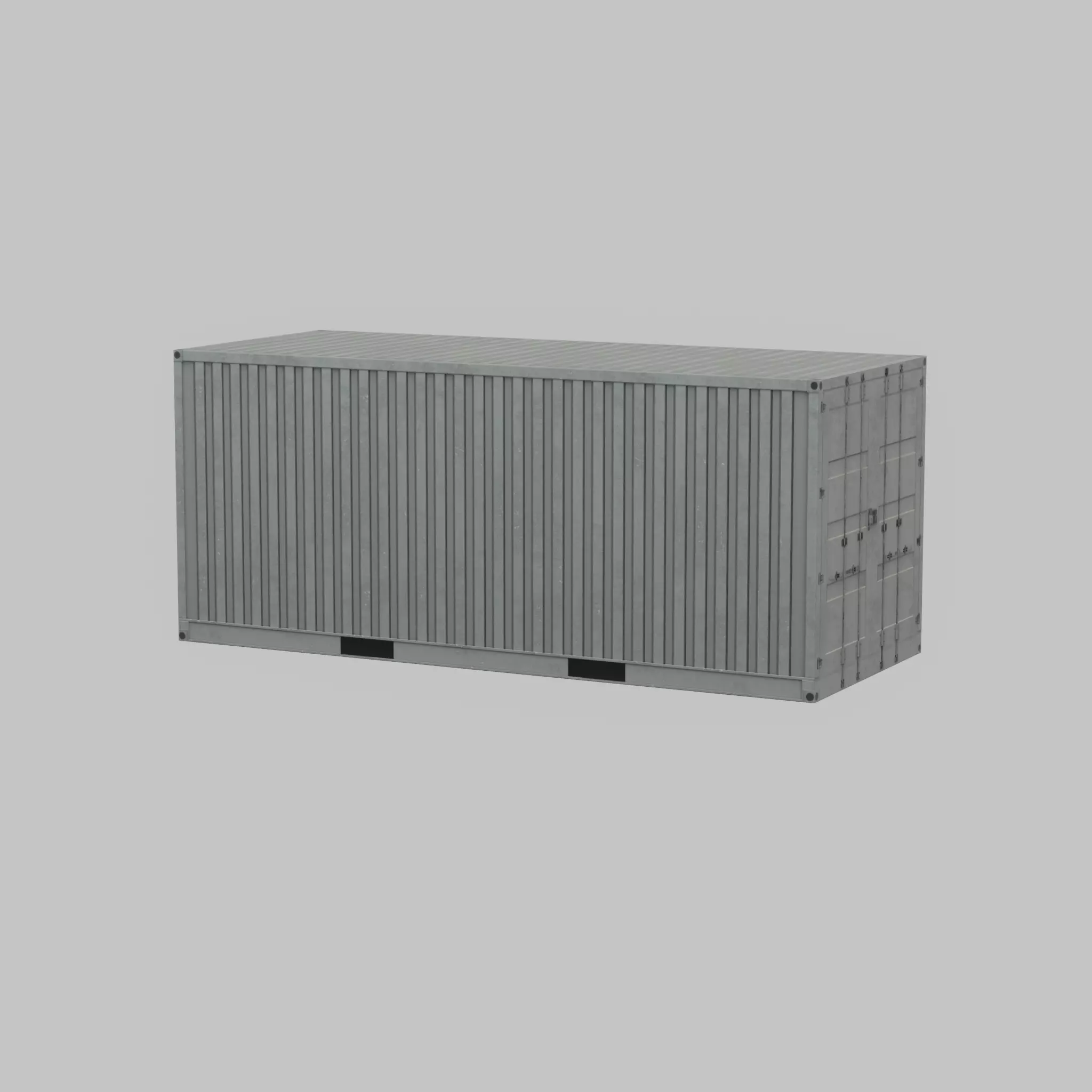 Shipping-Container light gray 20ft Low-poly 3D model_71