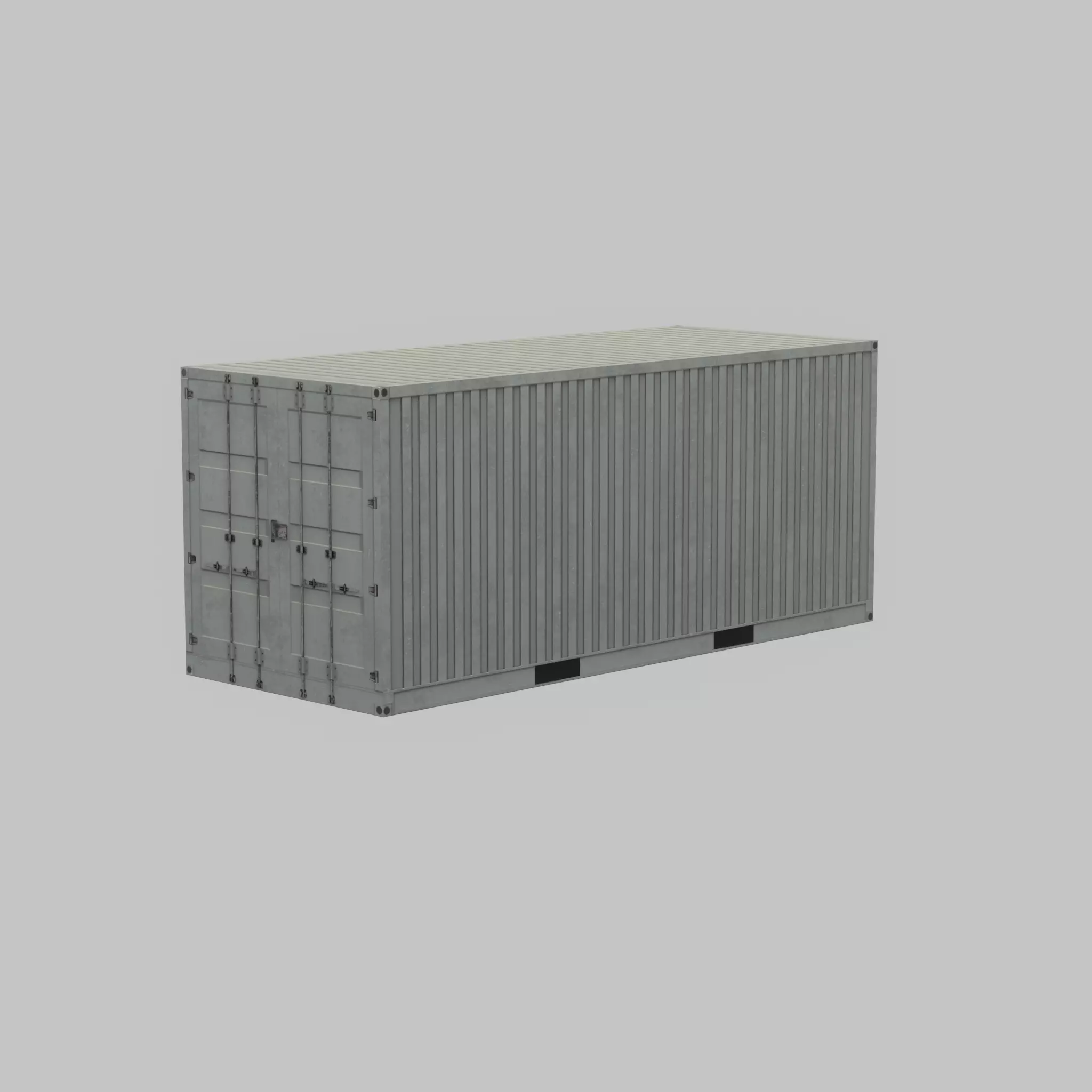 Shipping-Container light gray 20ft Low-poly 3D model_28