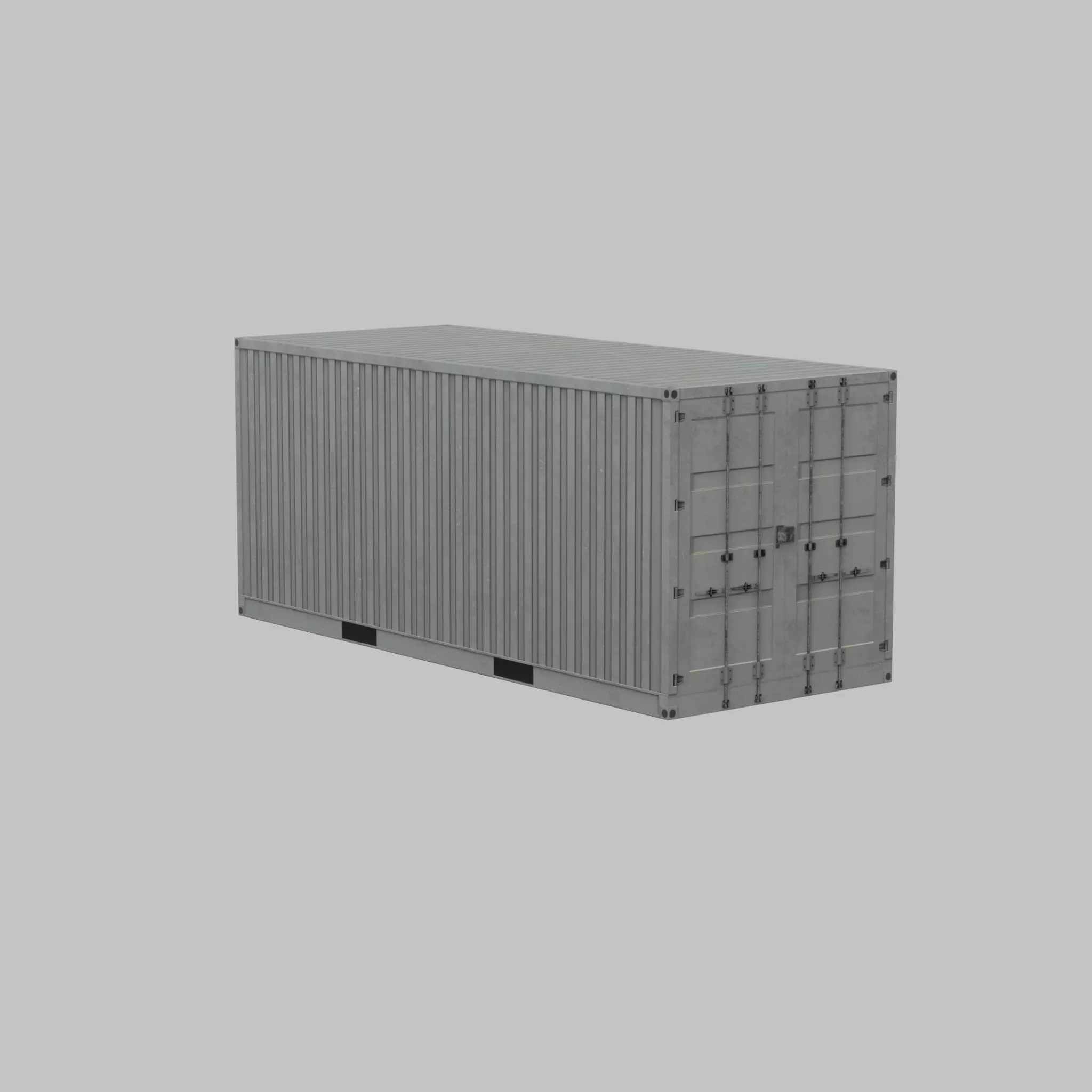 Shipping-Container light gray 20ft Low-poly 3D model_70