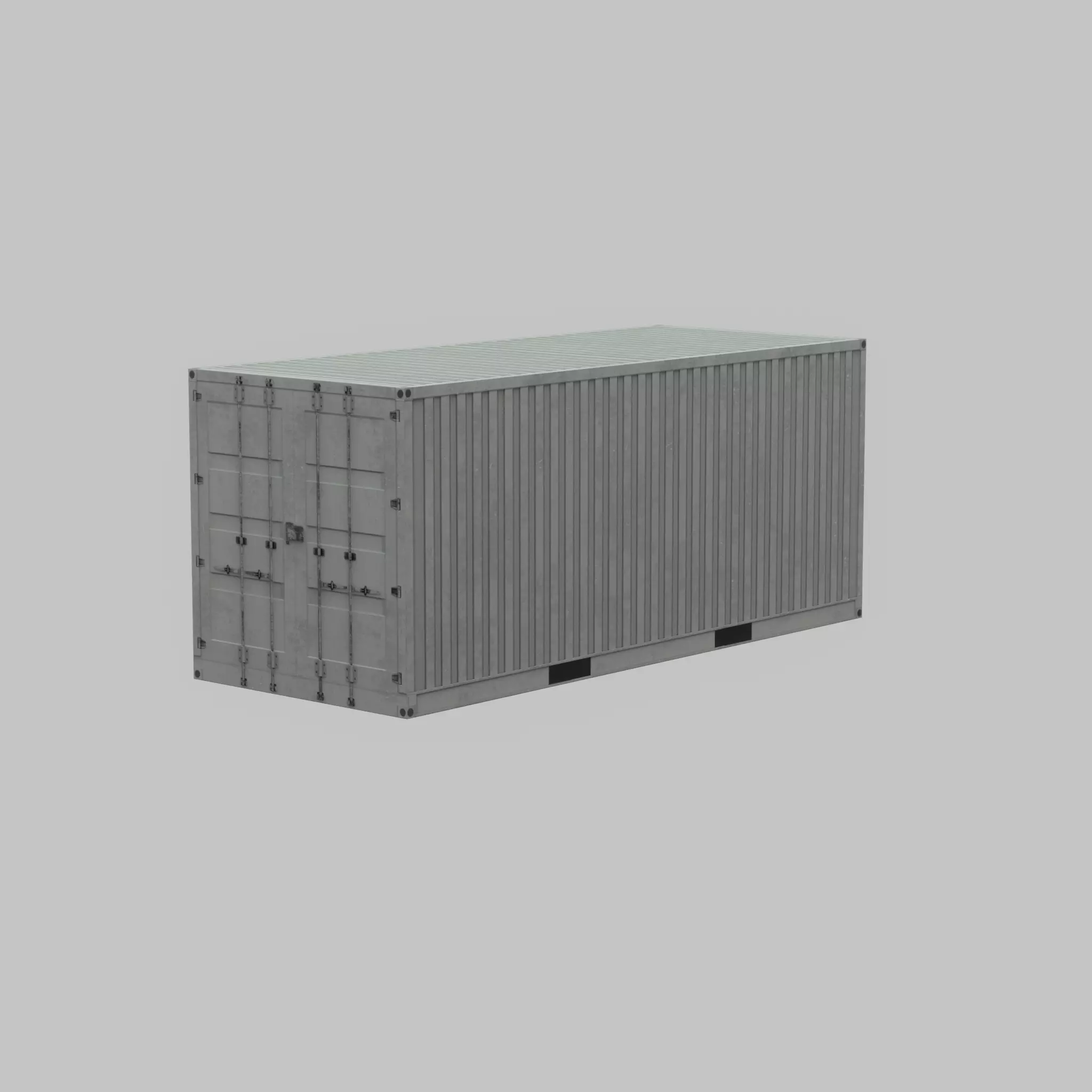 Shipping-Container light gray 20ft Low-poly 3D model_47