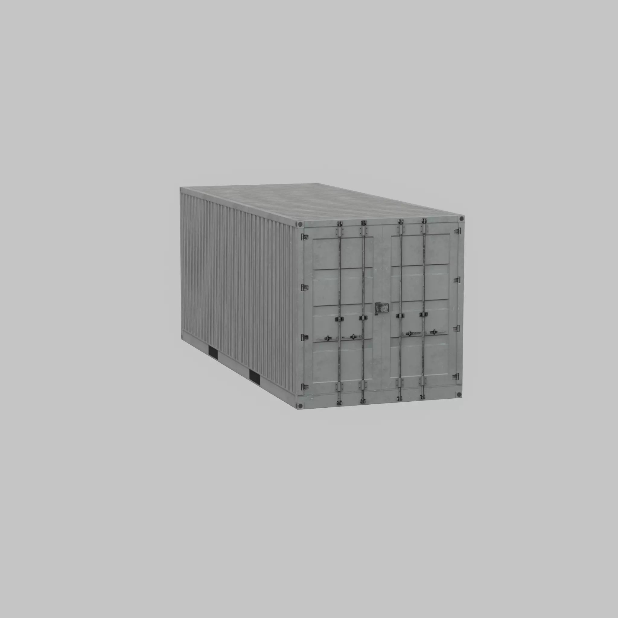 Shipping-Container light gray 20ft Low-poly 3D model_43