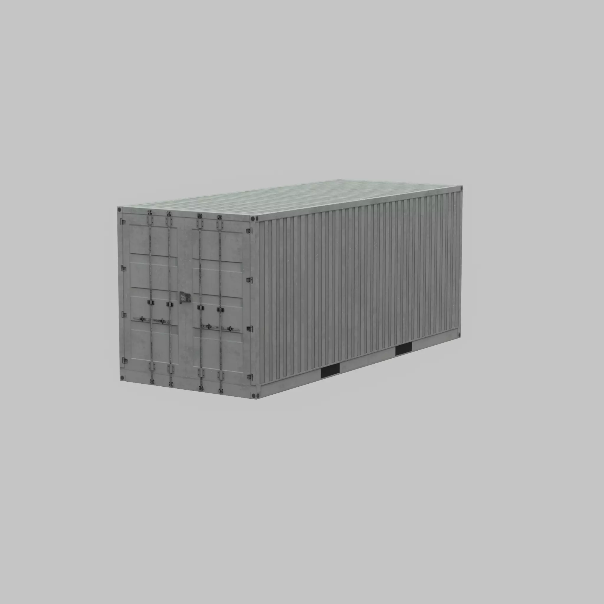 Shipping-Container light gray 20ft Low-poly 3D model_68