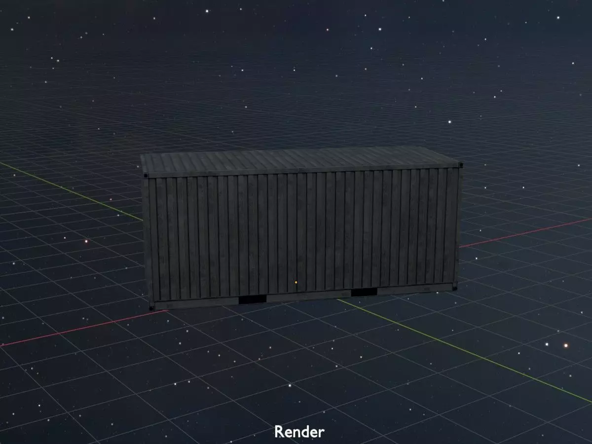 Shipping-Container light gray 20ft Low-poly 3D model_21
