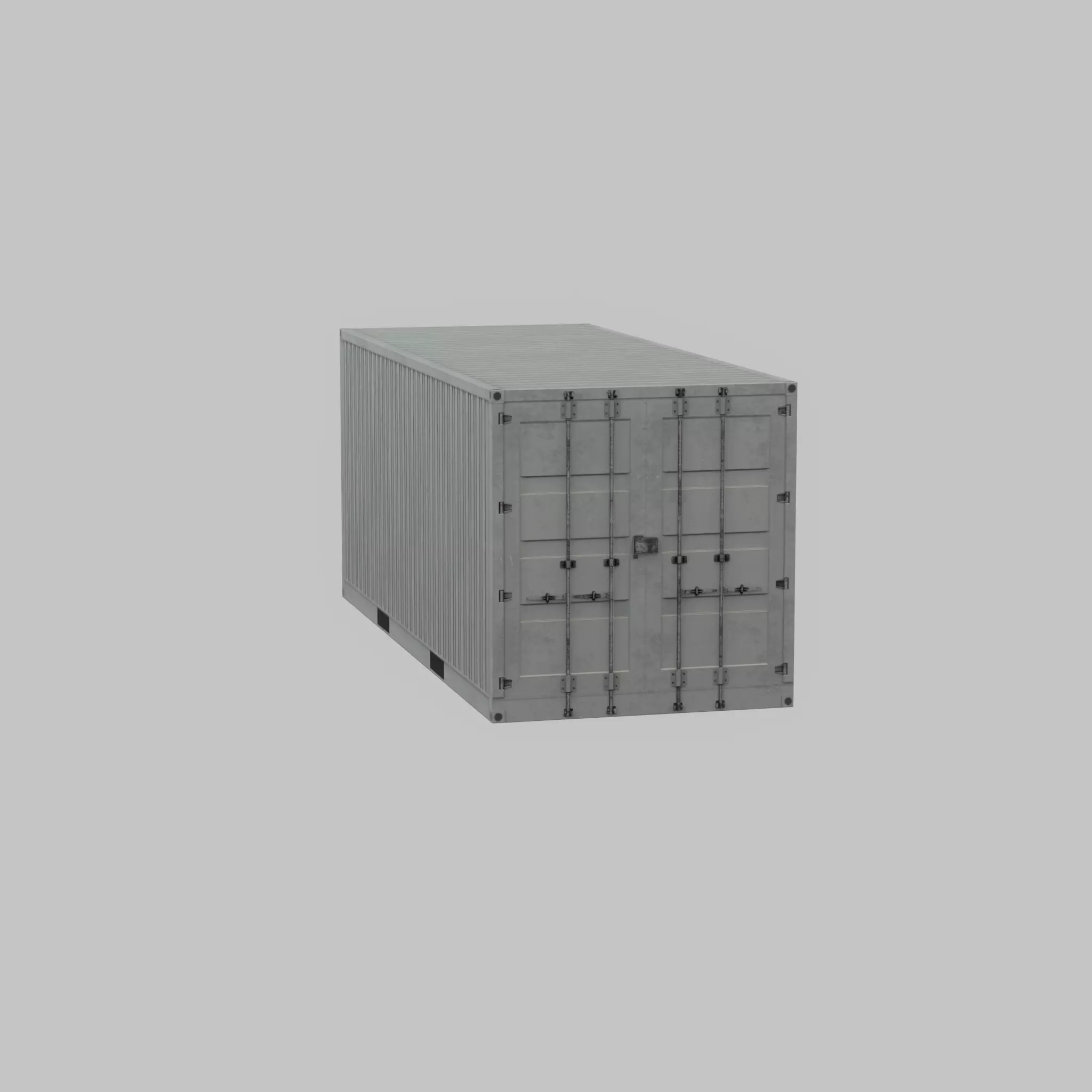 Shipping-Container light gray 20ft Low-poly 3D model_49