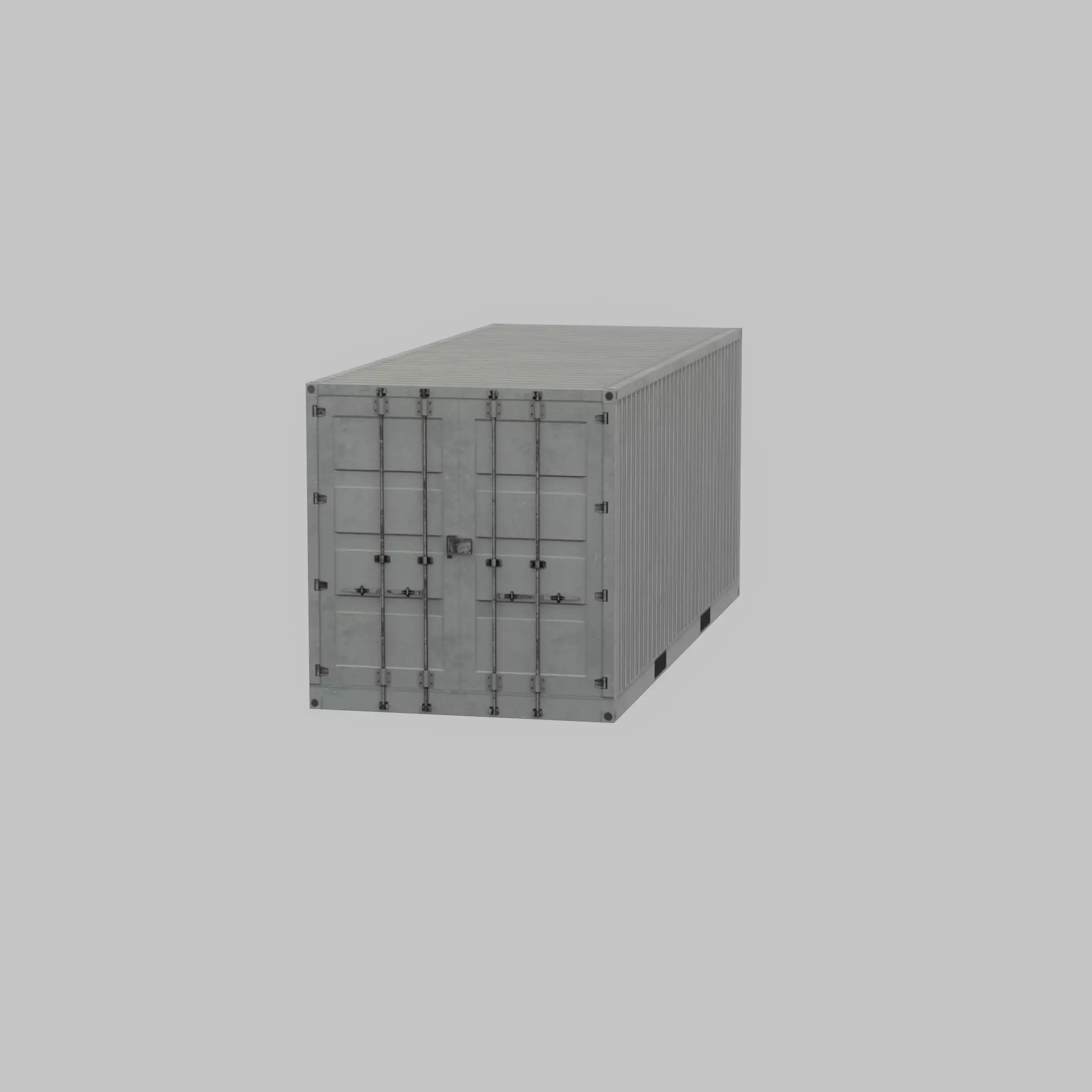Shipping-Container light gray 20ft Low-poly 3D model_24