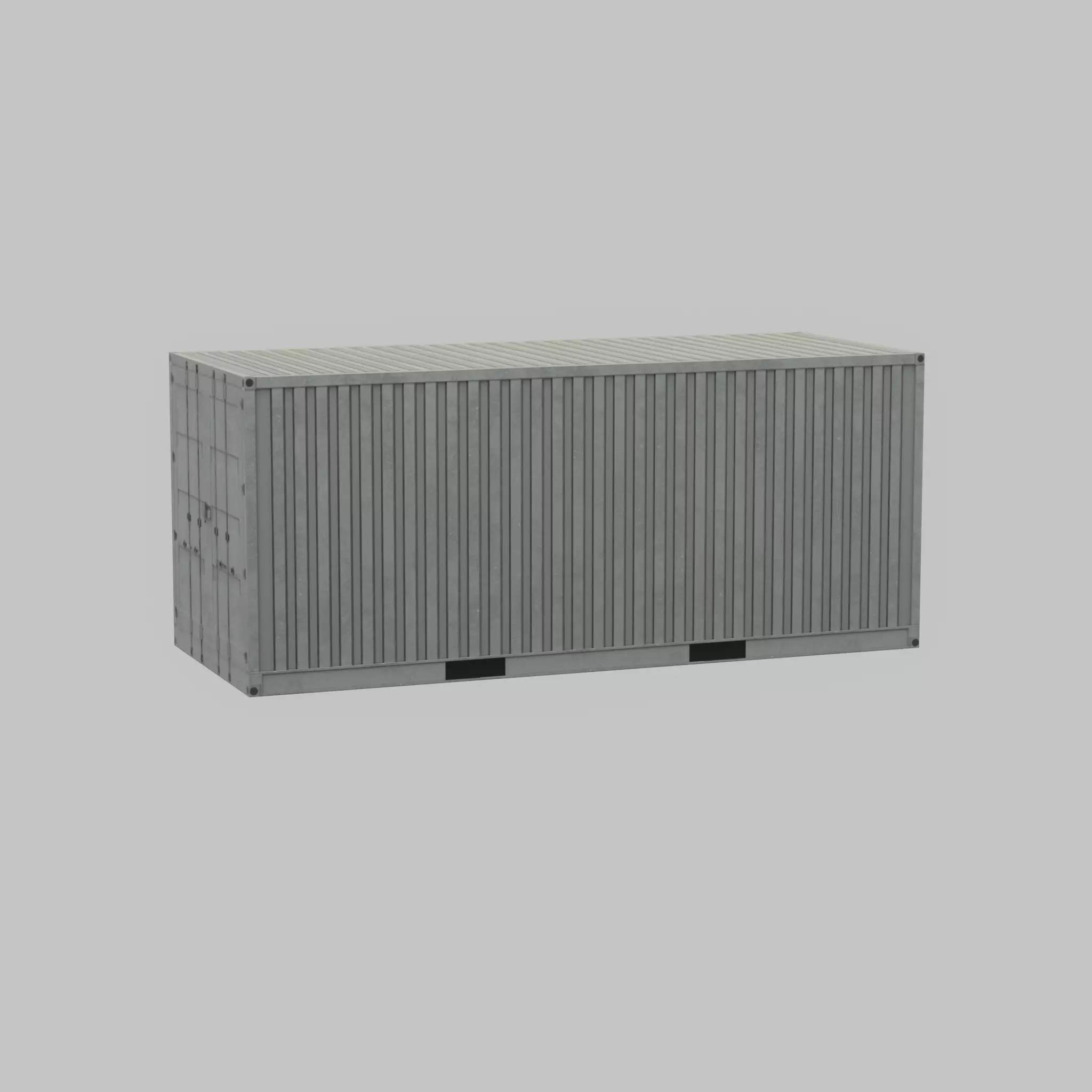Shipping-Container light gray 20ft Low-poly 3D model_59