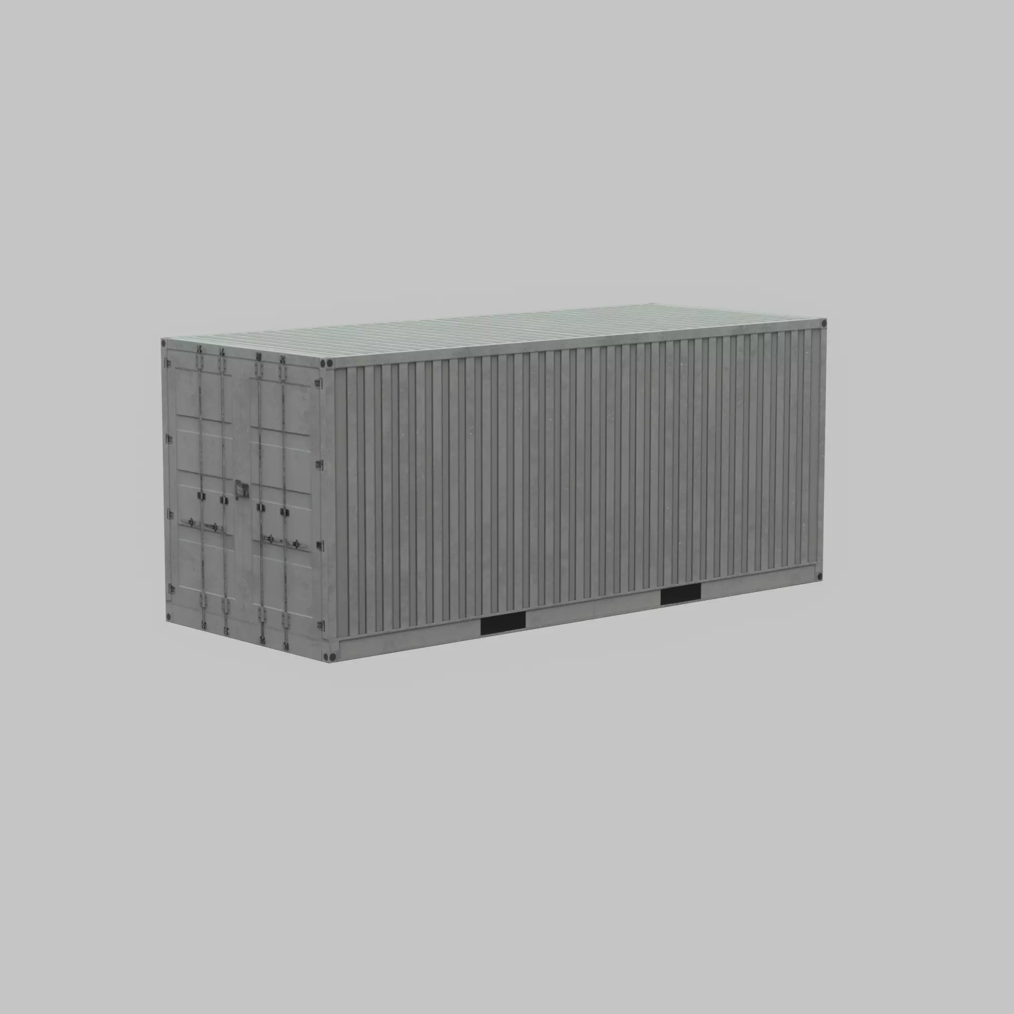 Shipping-Container light gray 20ft Low-poly 3D model_34
