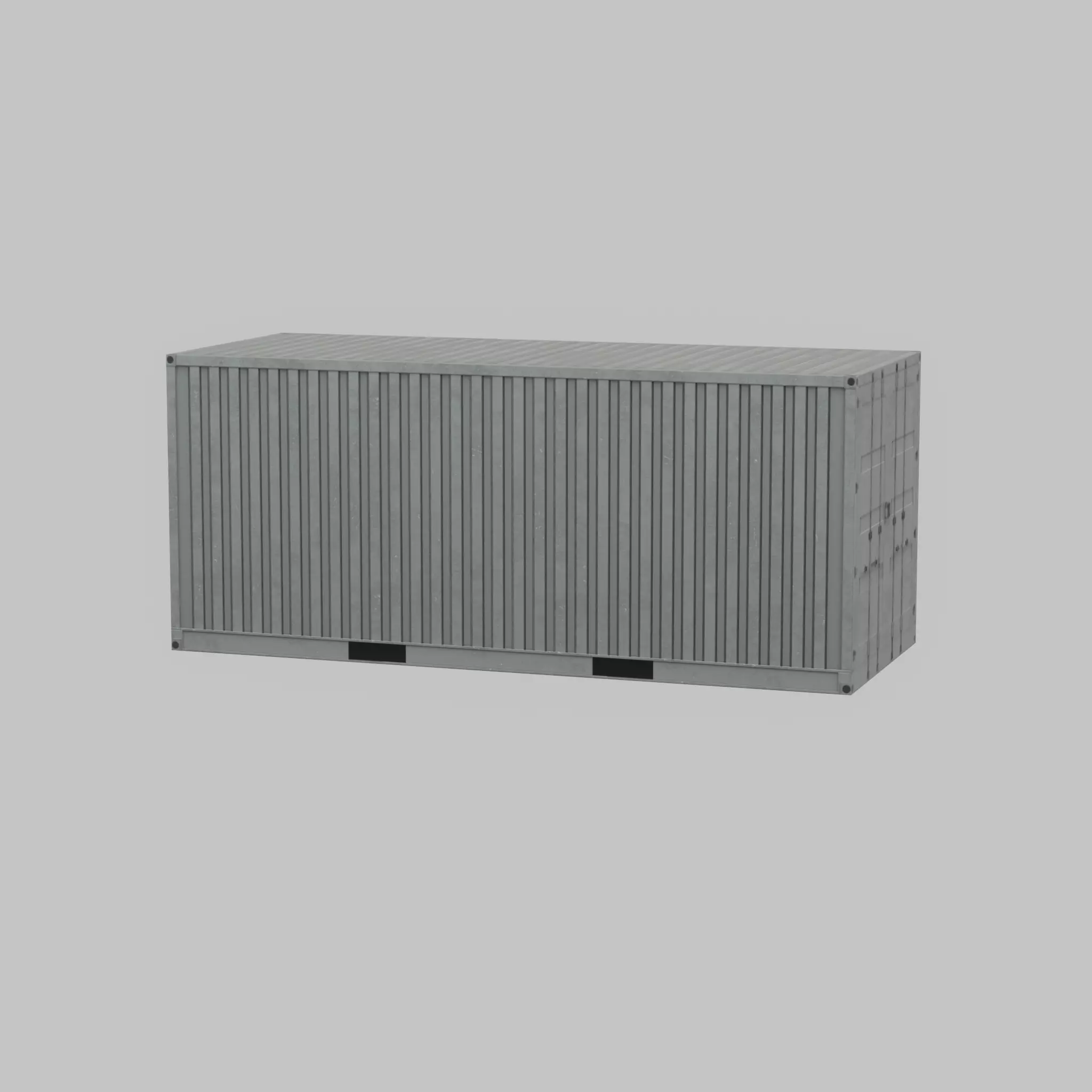 Shipping-Container light gray 20ft Low-poly 3D model_42