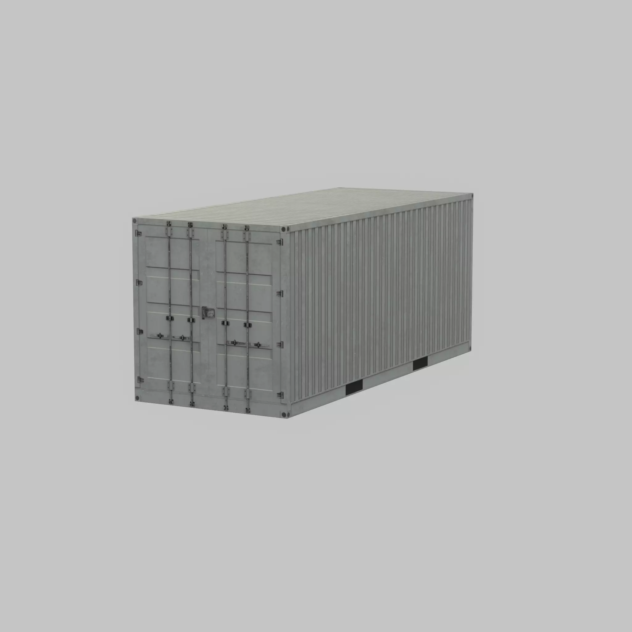 Shipping-Container light gray 20ft Low-poly 3D model_23
