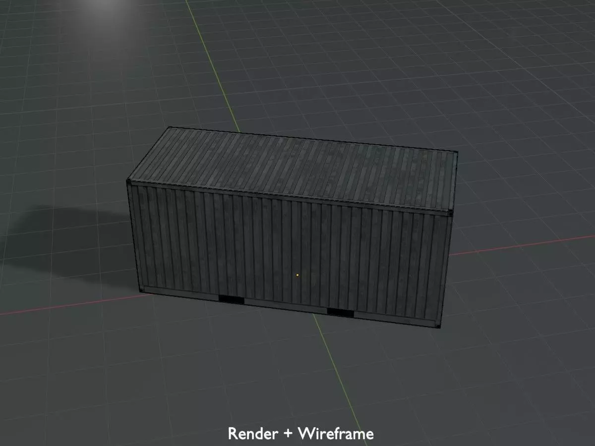 Shipping-Container light gray 20ft Low-poly 3D model_9