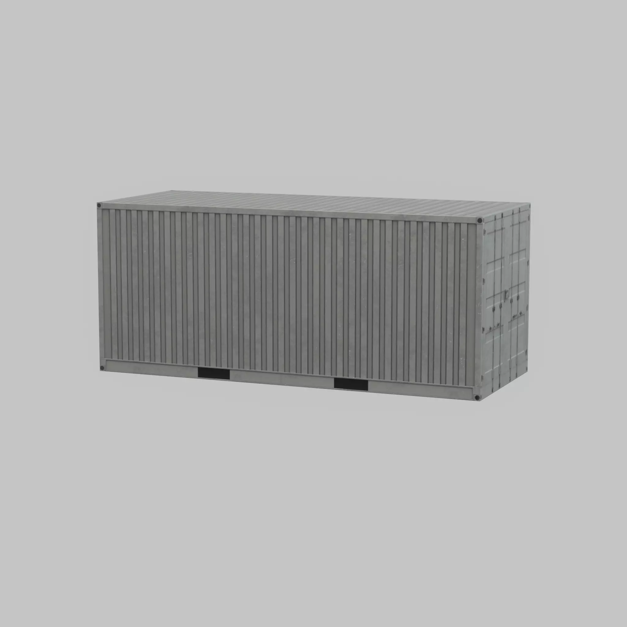 Shipping-Container light gray 20ft Low-poly 3D model_32