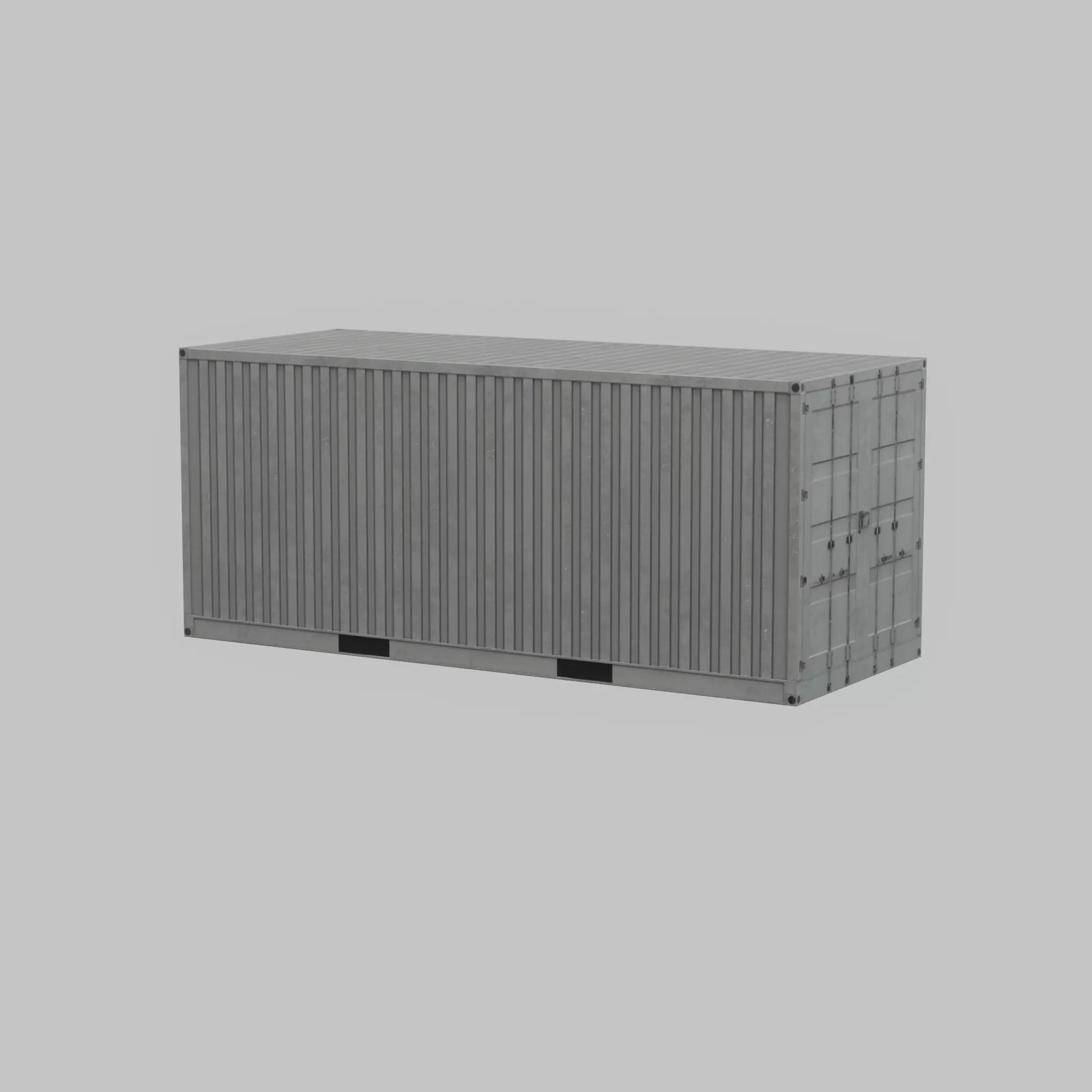 Shipping-Container light gray 20ft Low-poly 3D model_51