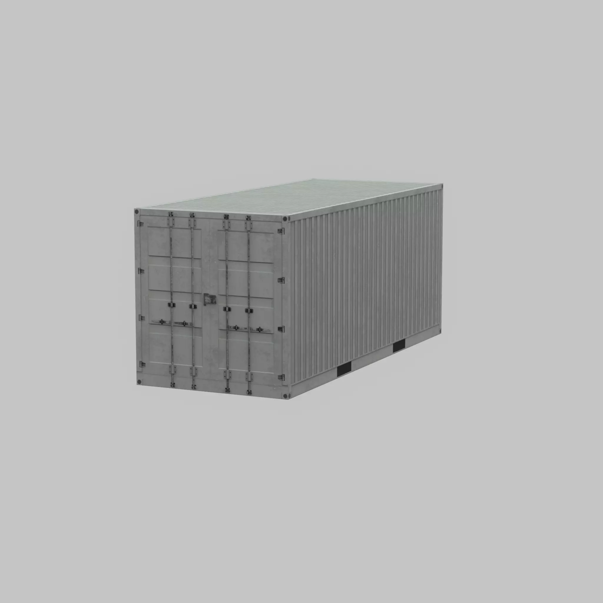 Shipping-Container light gray 20ft Low-poly 3D model_67