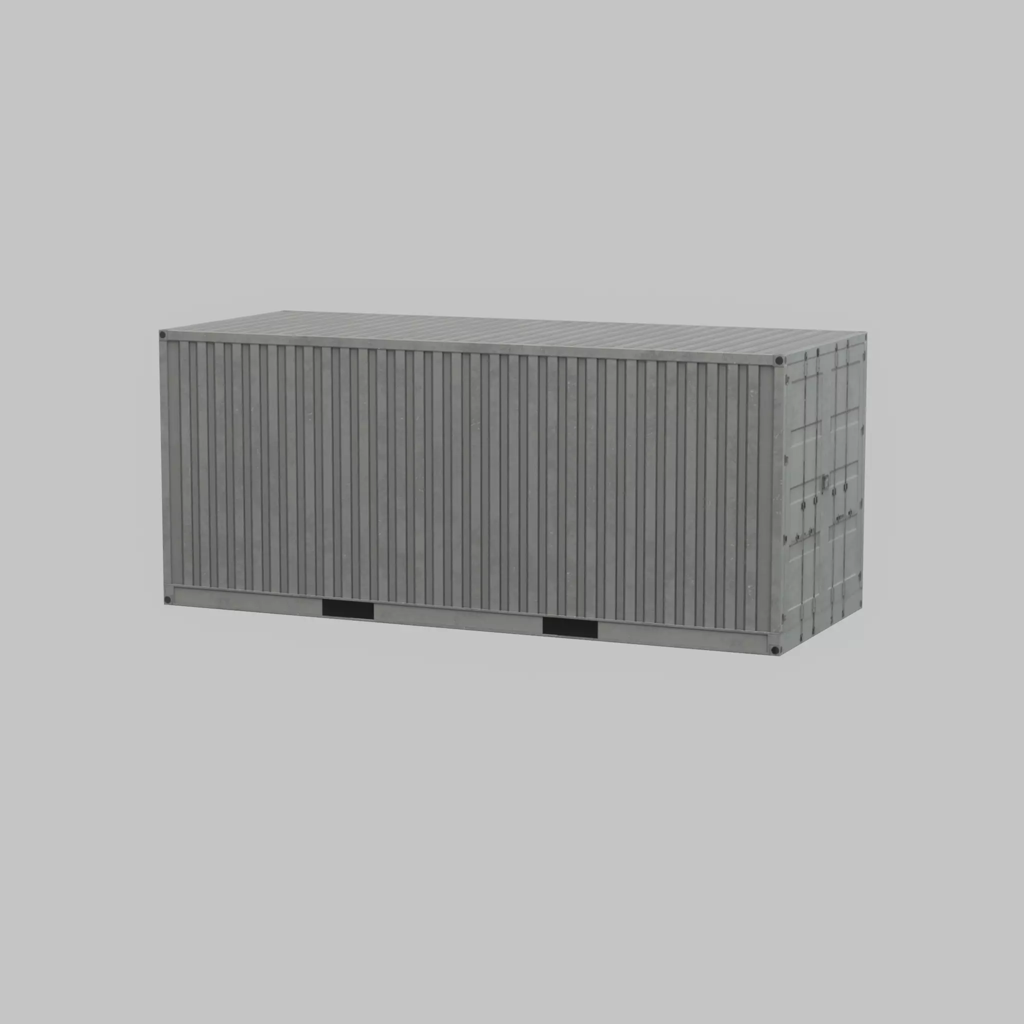 Shipping-Container light gray 20ft Low-poly 3D model_64