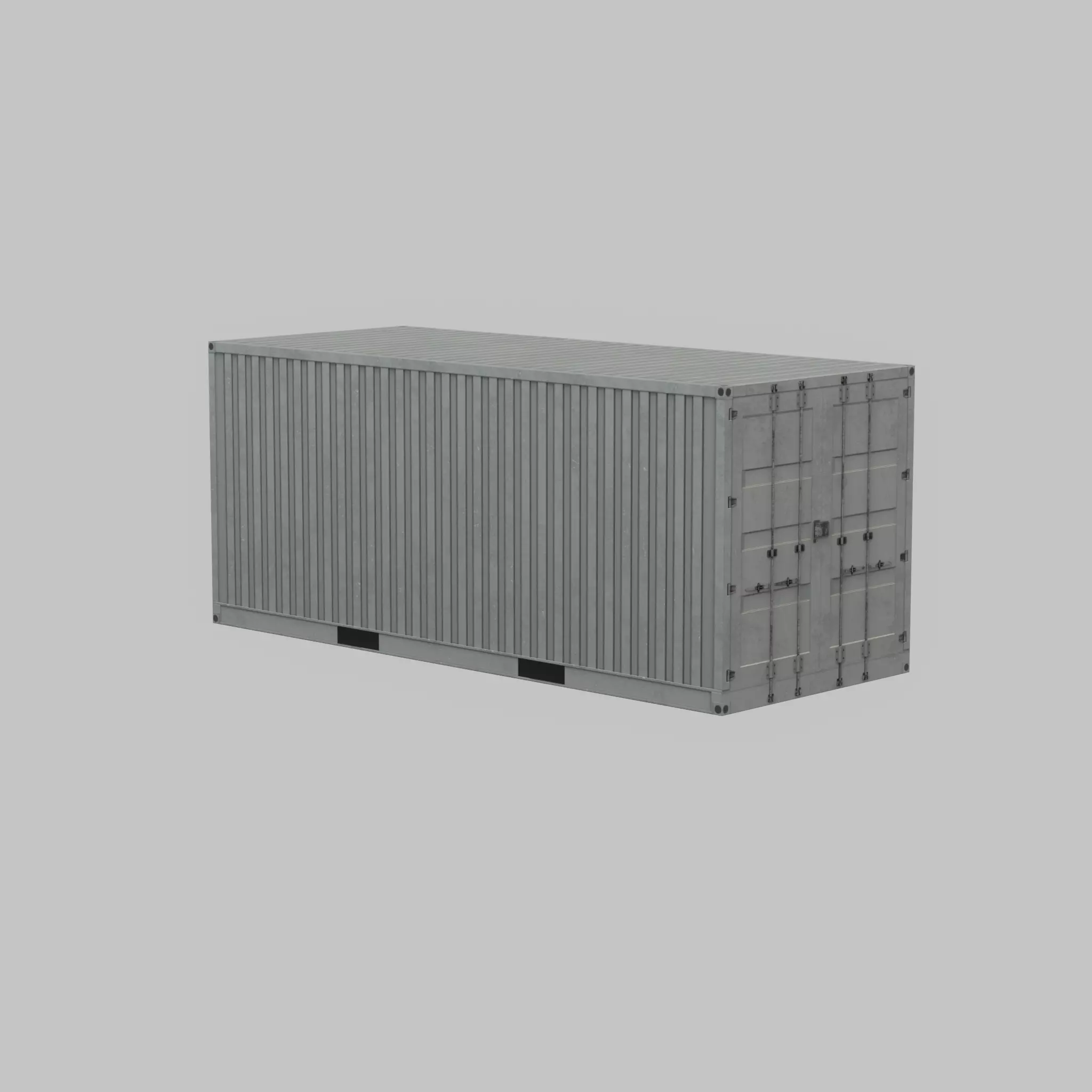 Shipping-Container light gray 20ft Low-poly 3D model_50