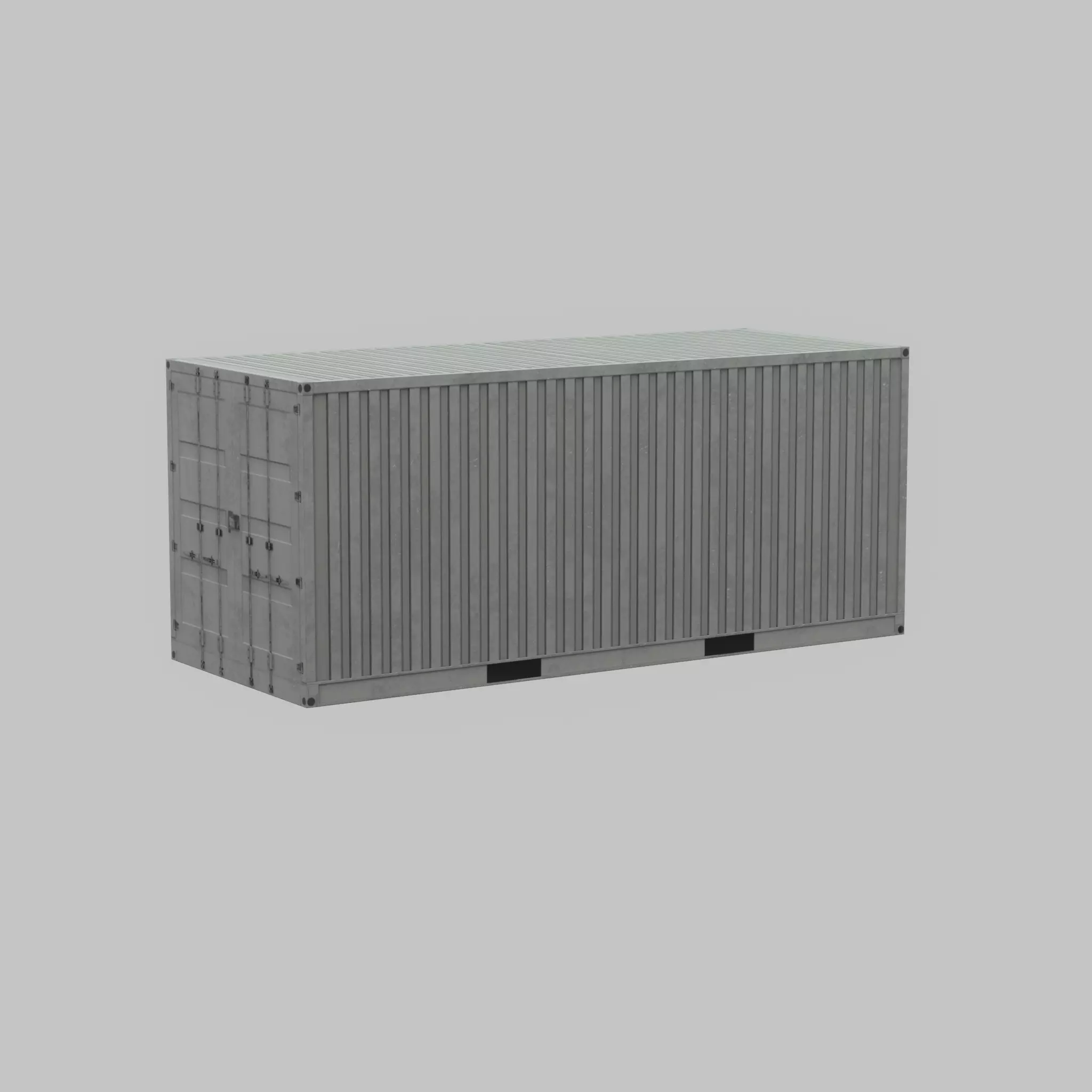 Shipping-Container light gray 20ft Low-poly 3D model_58