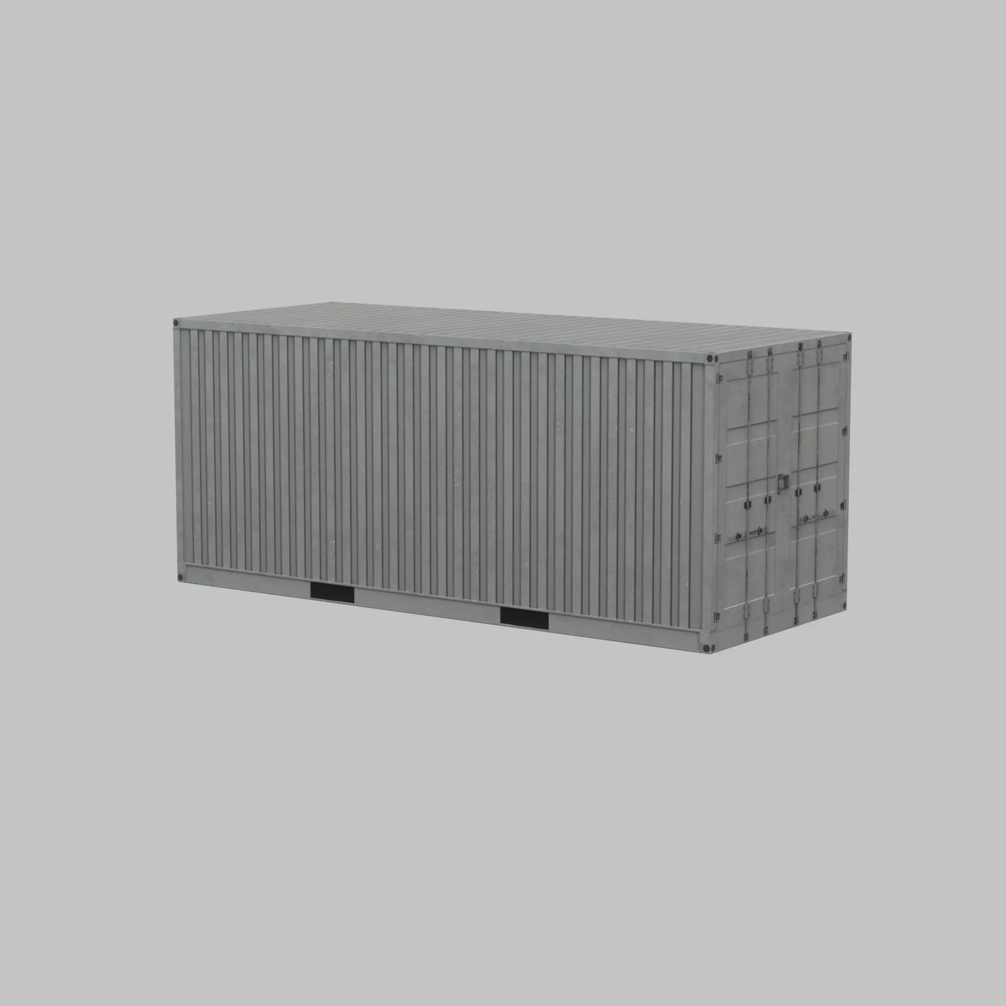Shipping-Container light gray 20ft Low-poly 3D model_65
