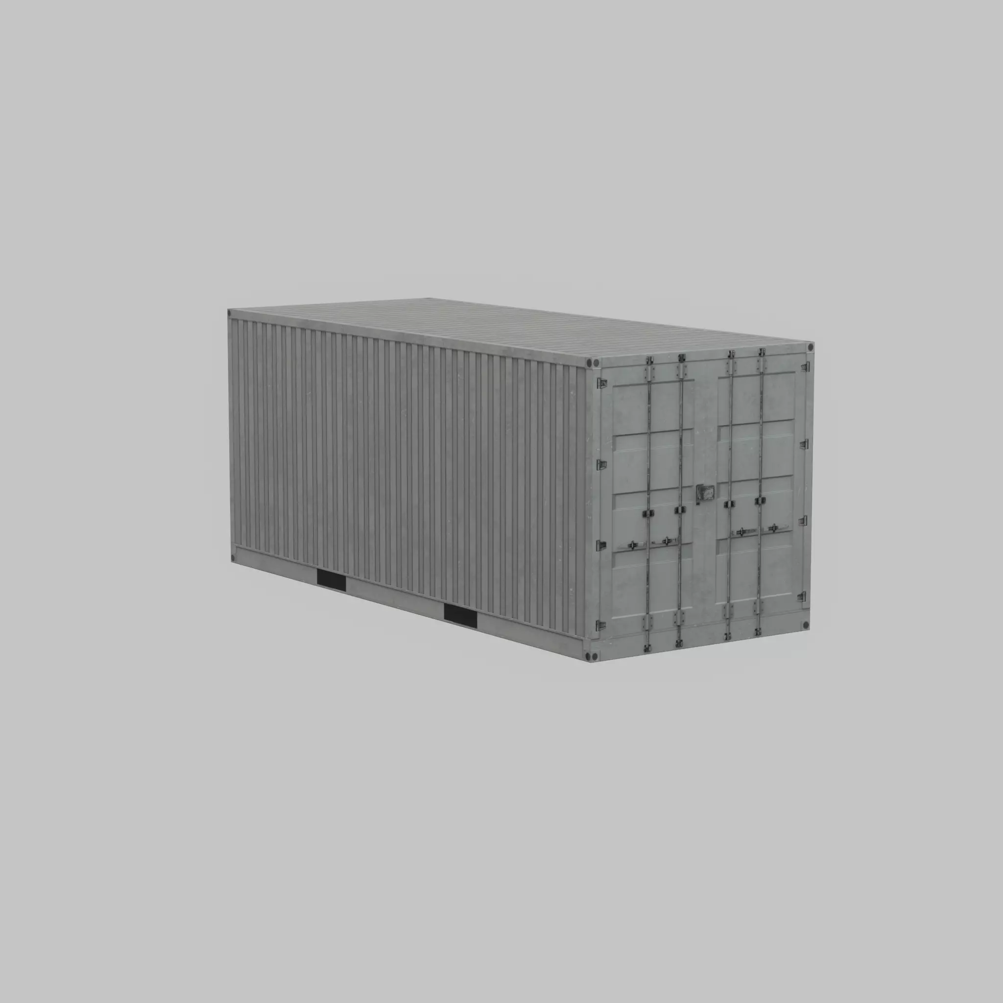 Shipping-Container light gray 20ft Low-poly 3D model_46