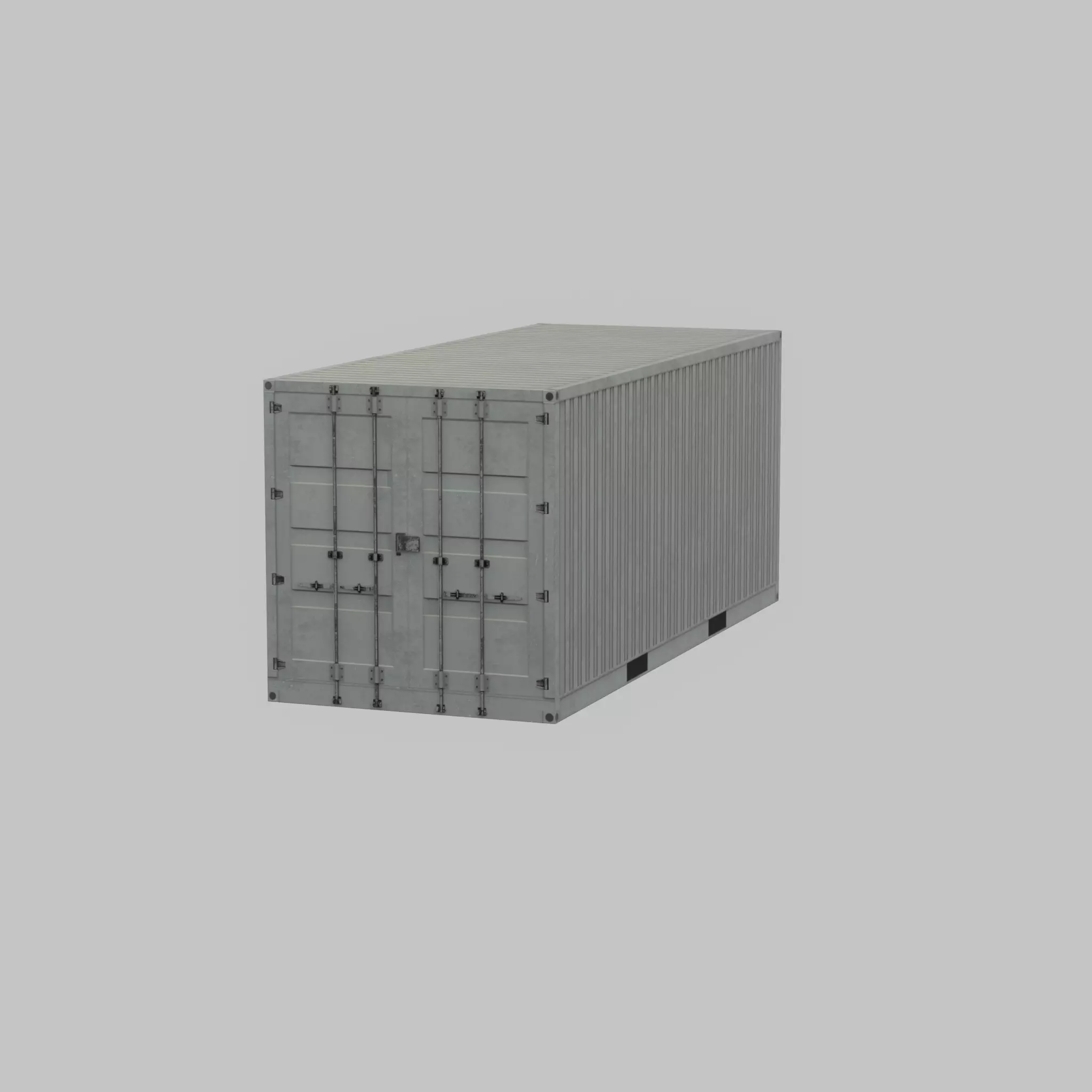 Shipping-Container light gray 20ft Low-poly 3D model_36