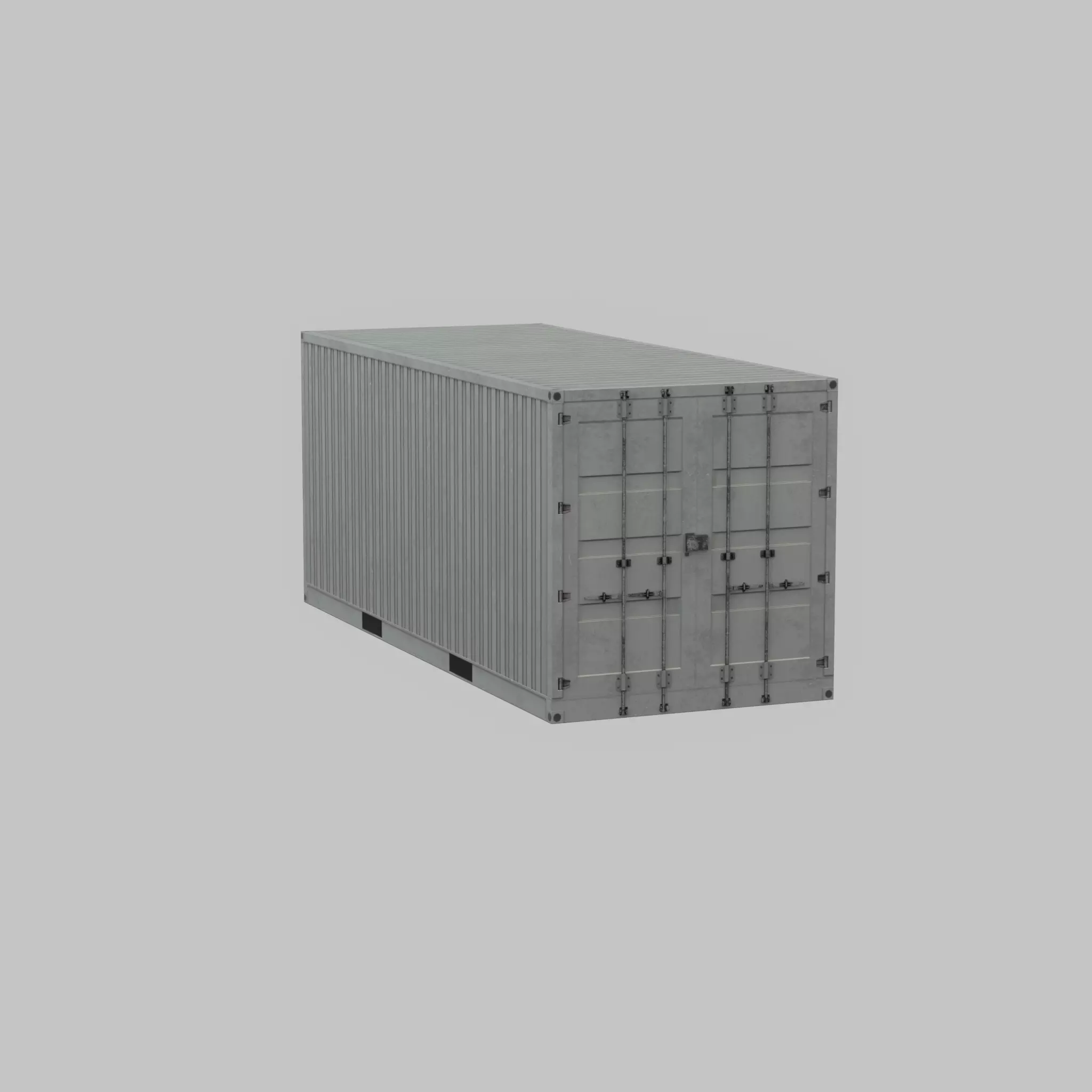 Shipping-Container light gray 20ft Low-poly 3D model_53