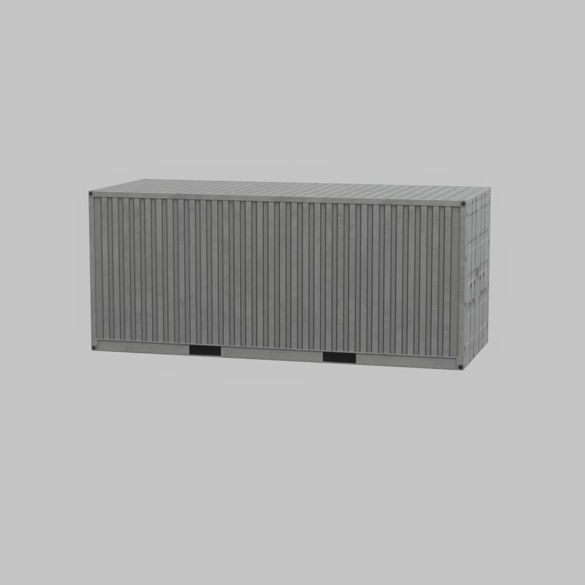 Shipping-Container light gray 20ft Low-poly 3D model_33