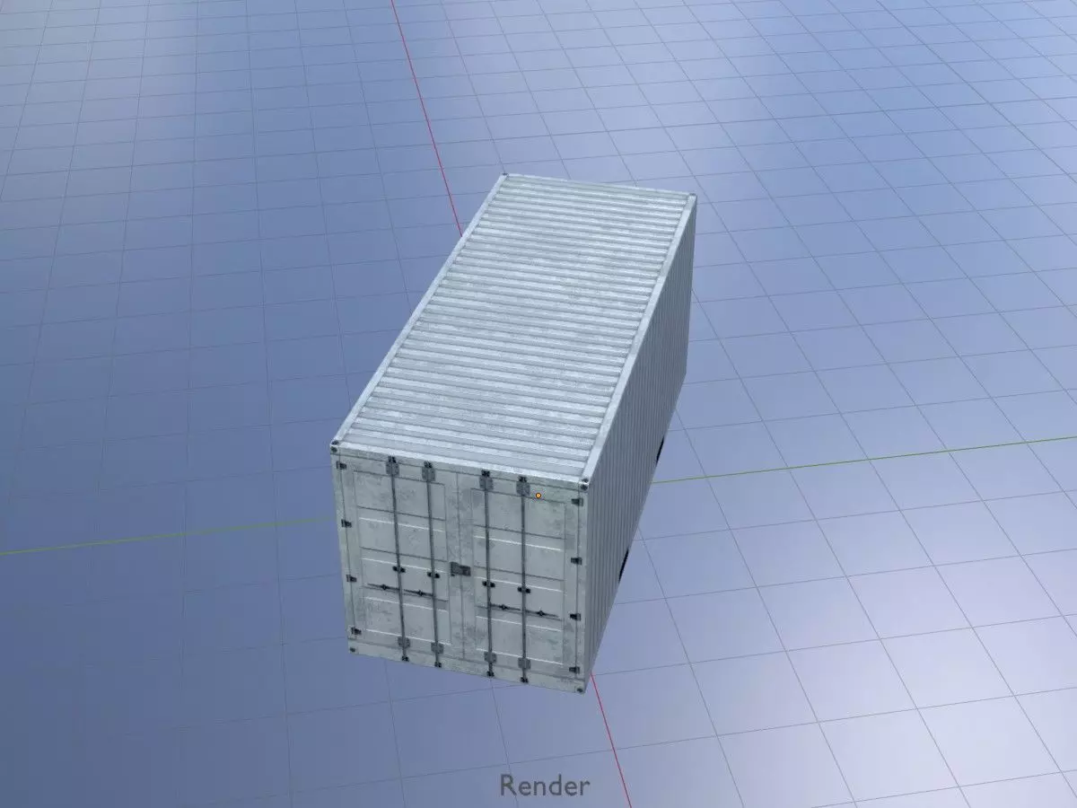 Shipping-Container light gray 20ft Low-poly 3D model_19