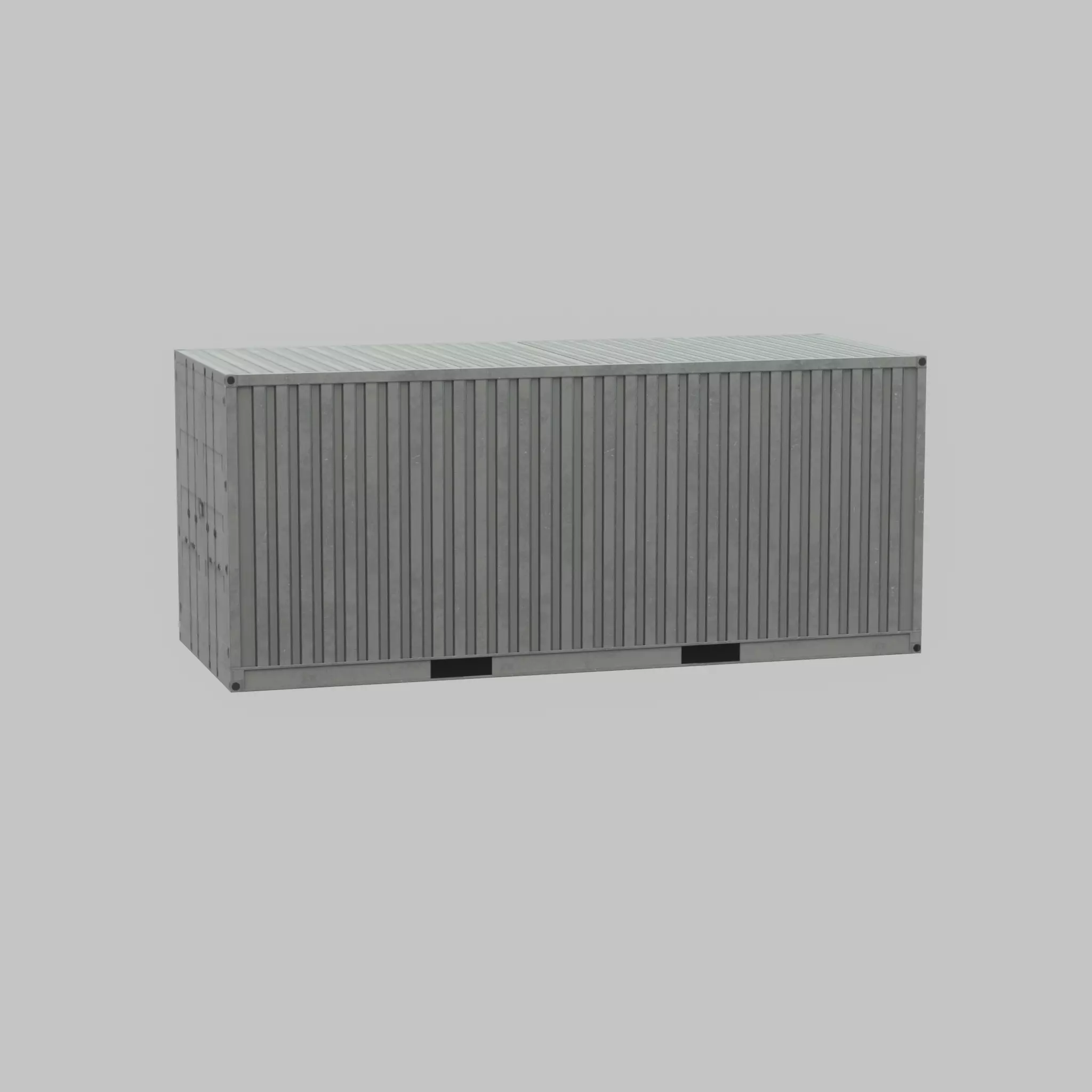 Shipping-Container light gray 20ft Low-poly 3D model_52