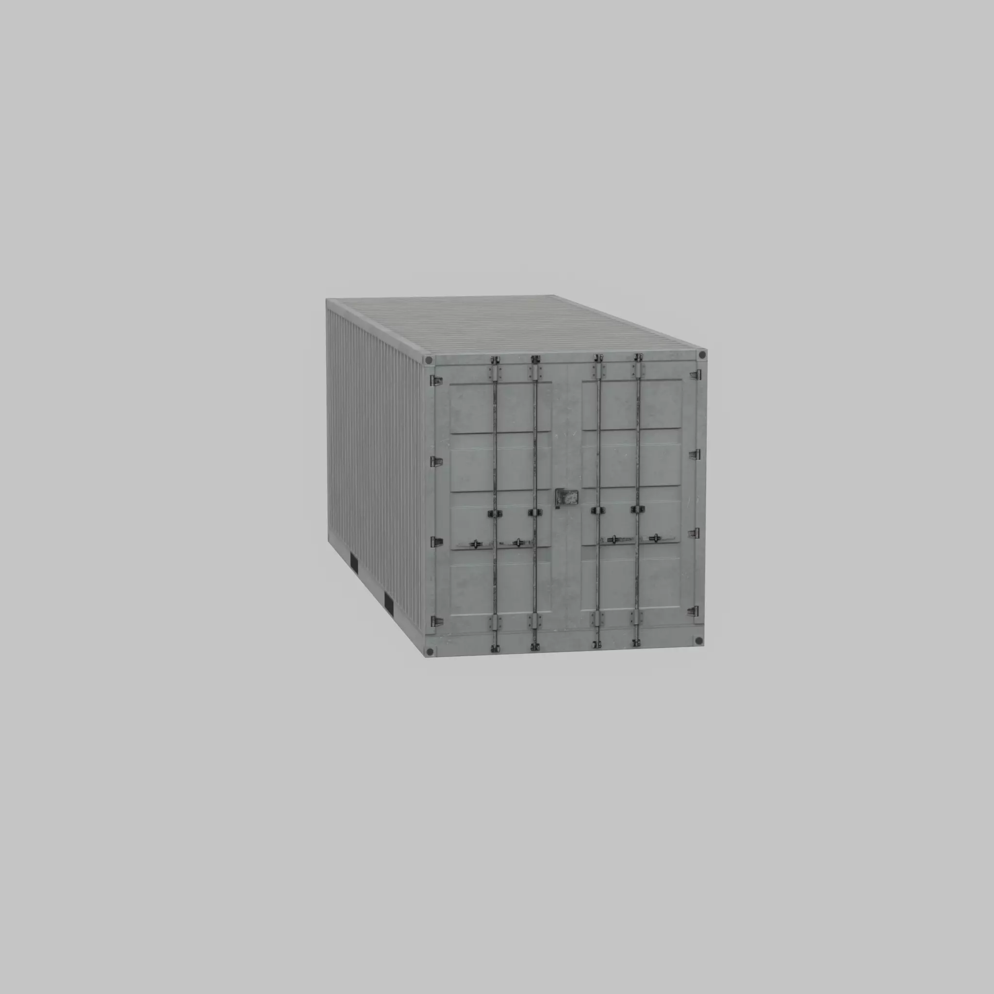 Shipping-Container light gray 20ft Low-poly 3D model_44